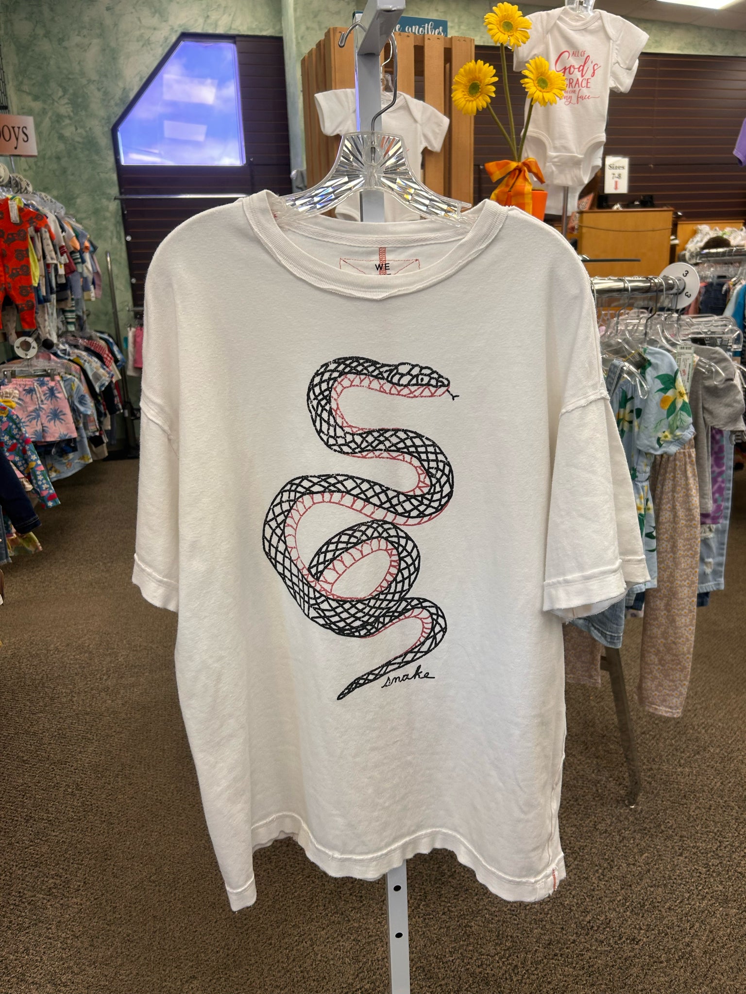 Pre-owned WE THE FREE White Black Trim Size: 1X Quarter Sleeve Blouse