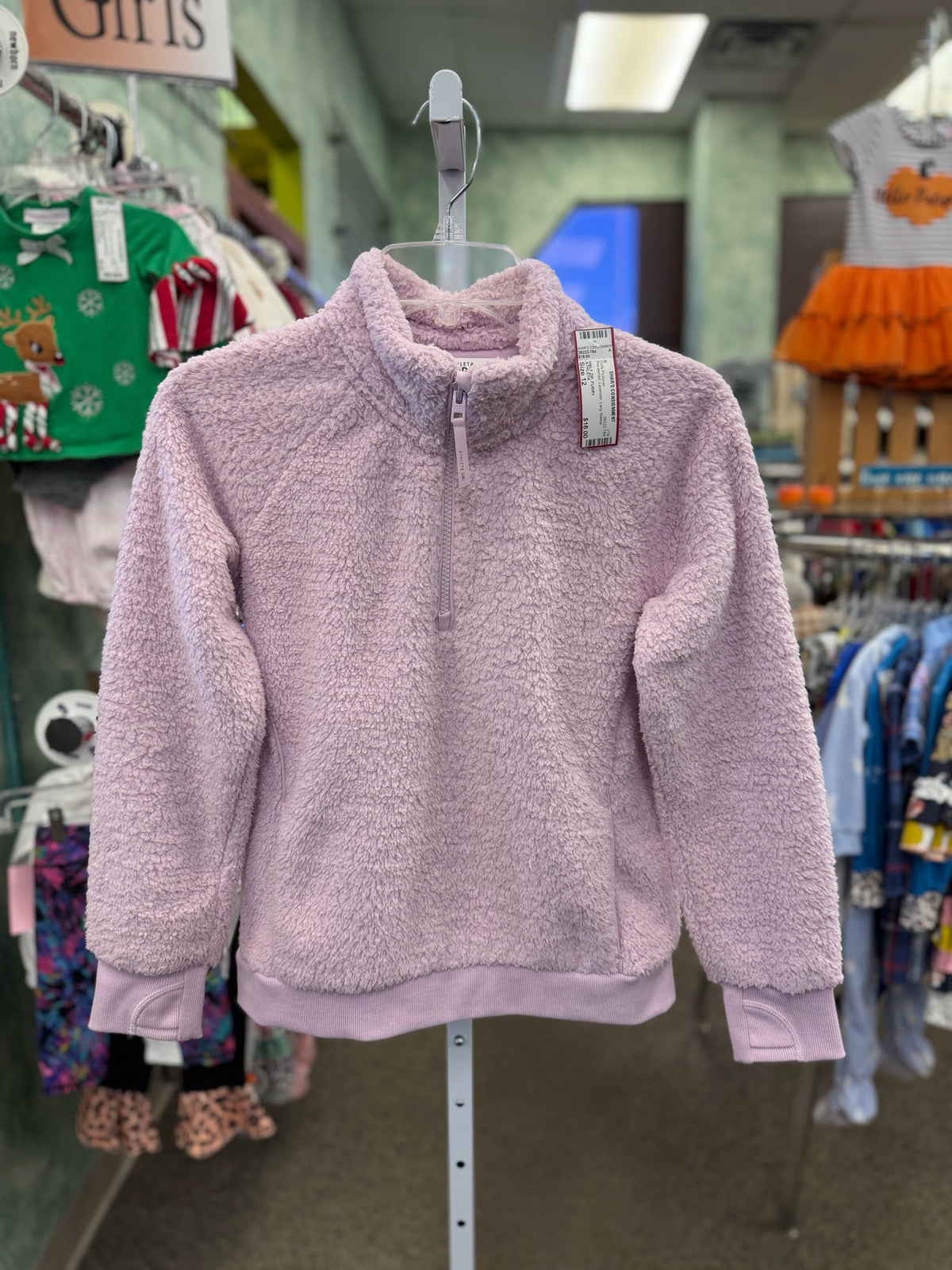 Pre-owned ATHLETA Lavender Size 12 Long Sleeve Girls Pullover