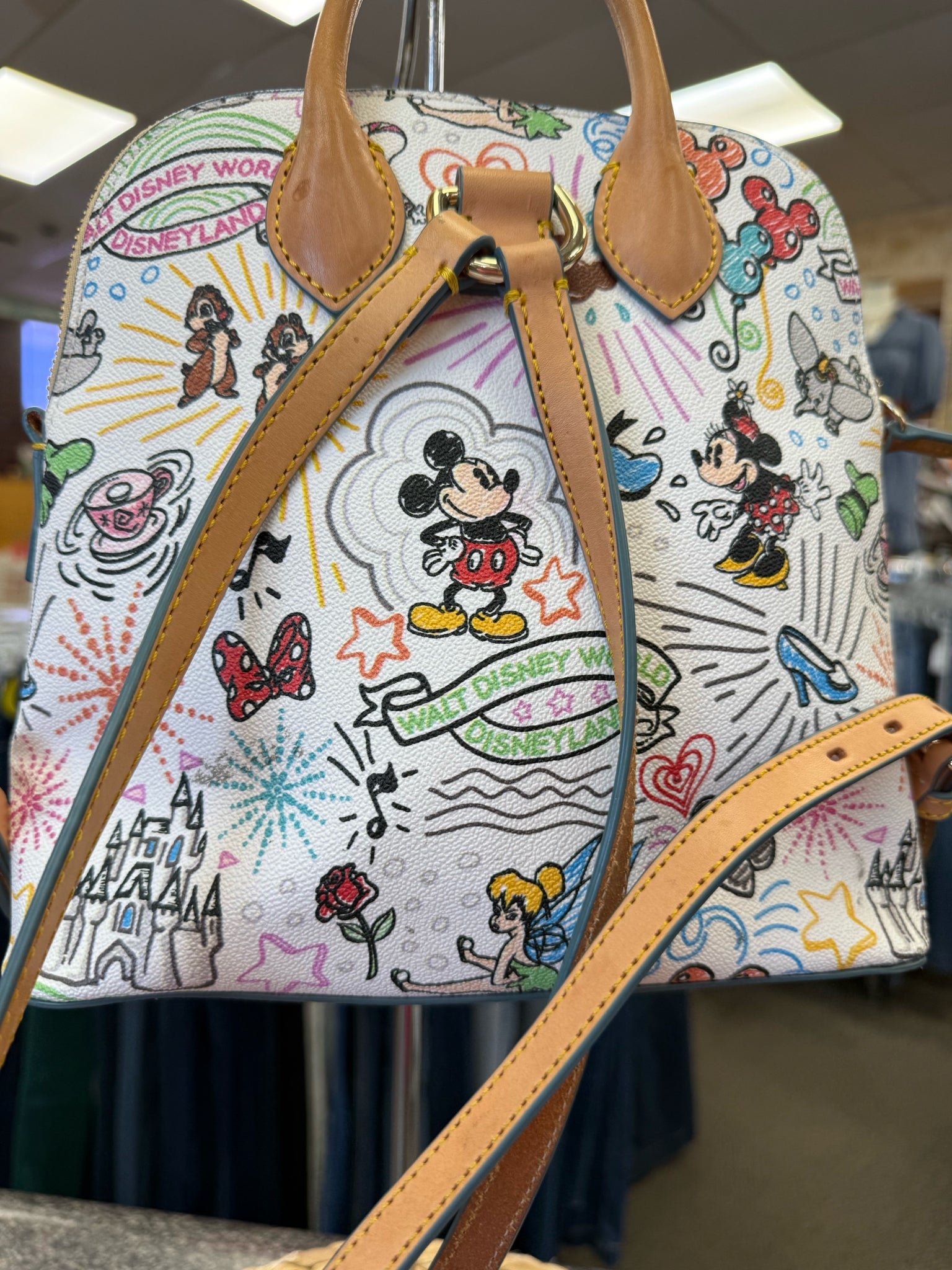 Pre-owned DOONEY&BOURKE White Black Backpack Designer Purse