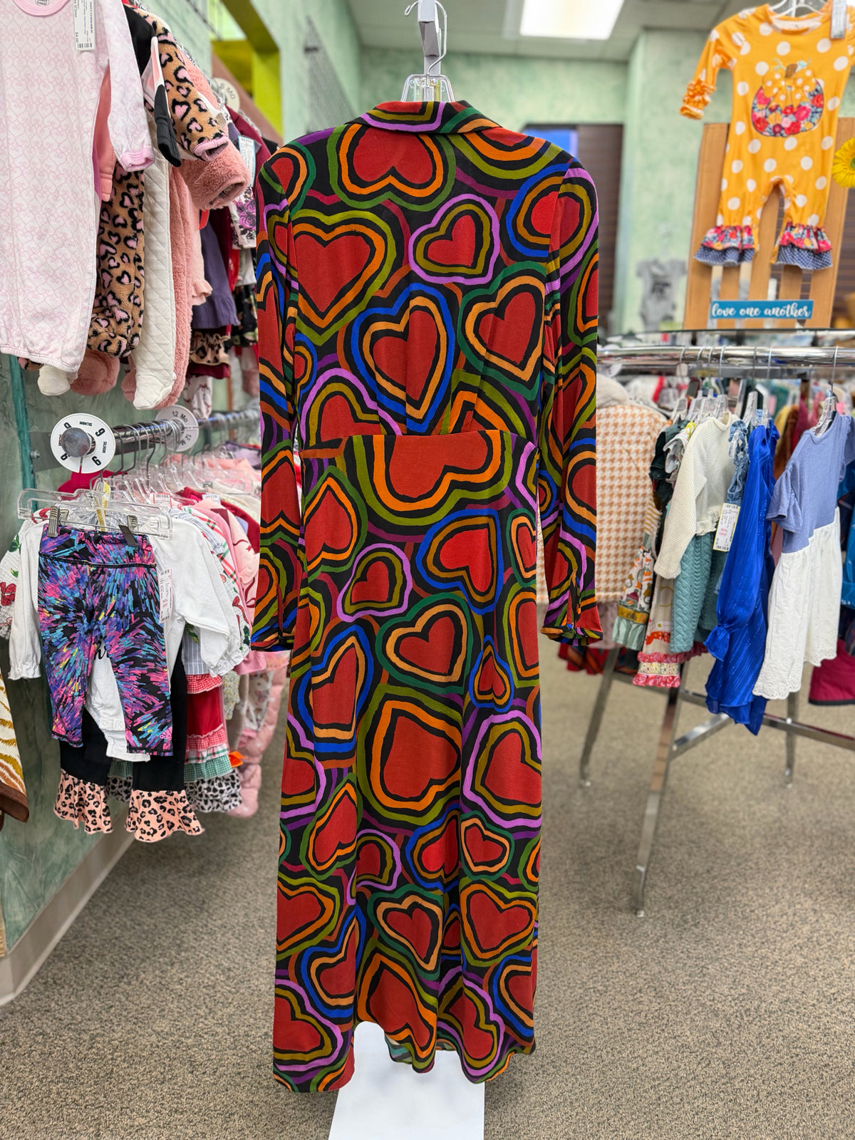 Pre-owned FARM Black Multi Size 6 Long Sleeve Designer Dress