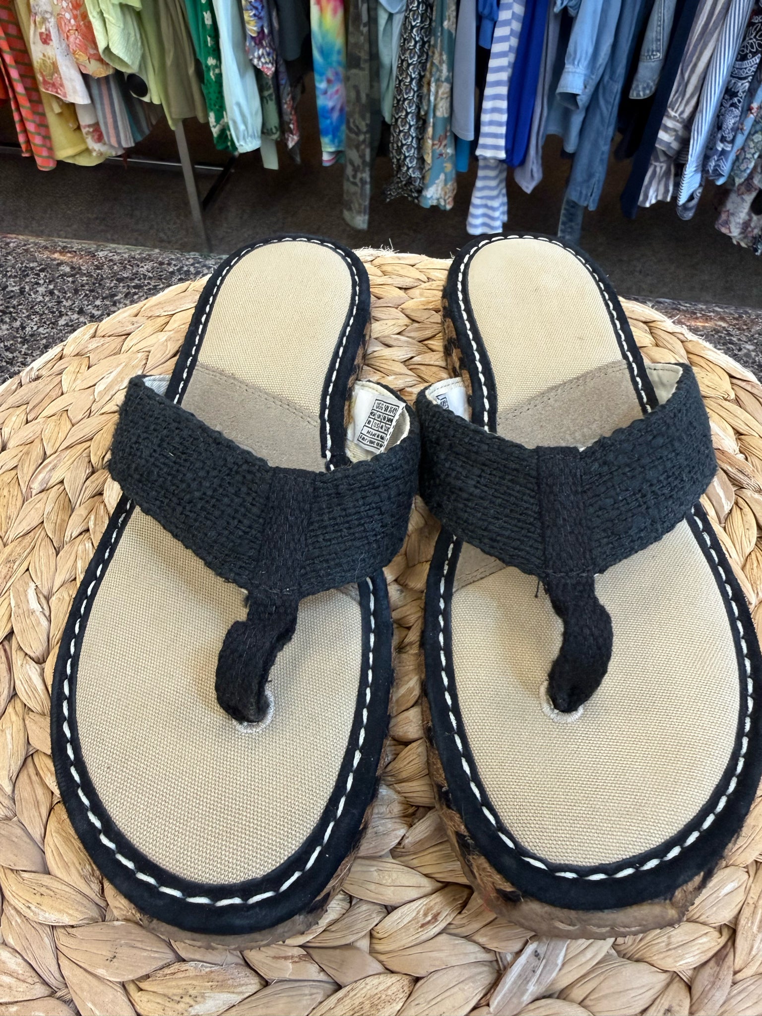 Pre-owned UGG Black Size 10 Flip Flop