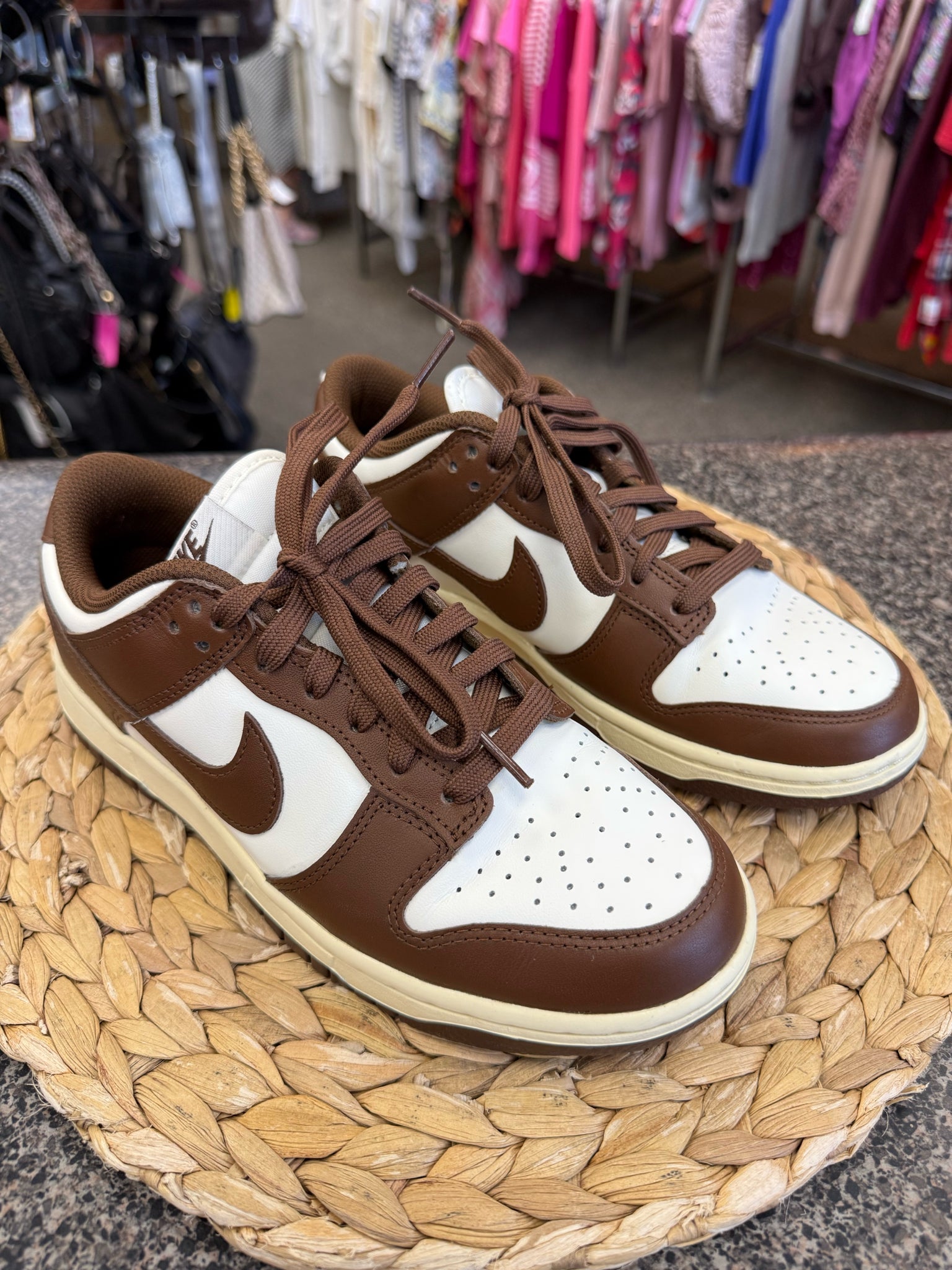 Pre-owned NIKE Brown White Trim Size 7 Designer Sneaker