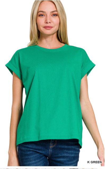 New Zenana Green Size S Short Sleeve Tee