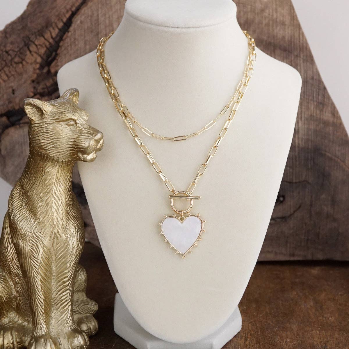 Moonlit Heart – Layered Heart Pendant Necklace