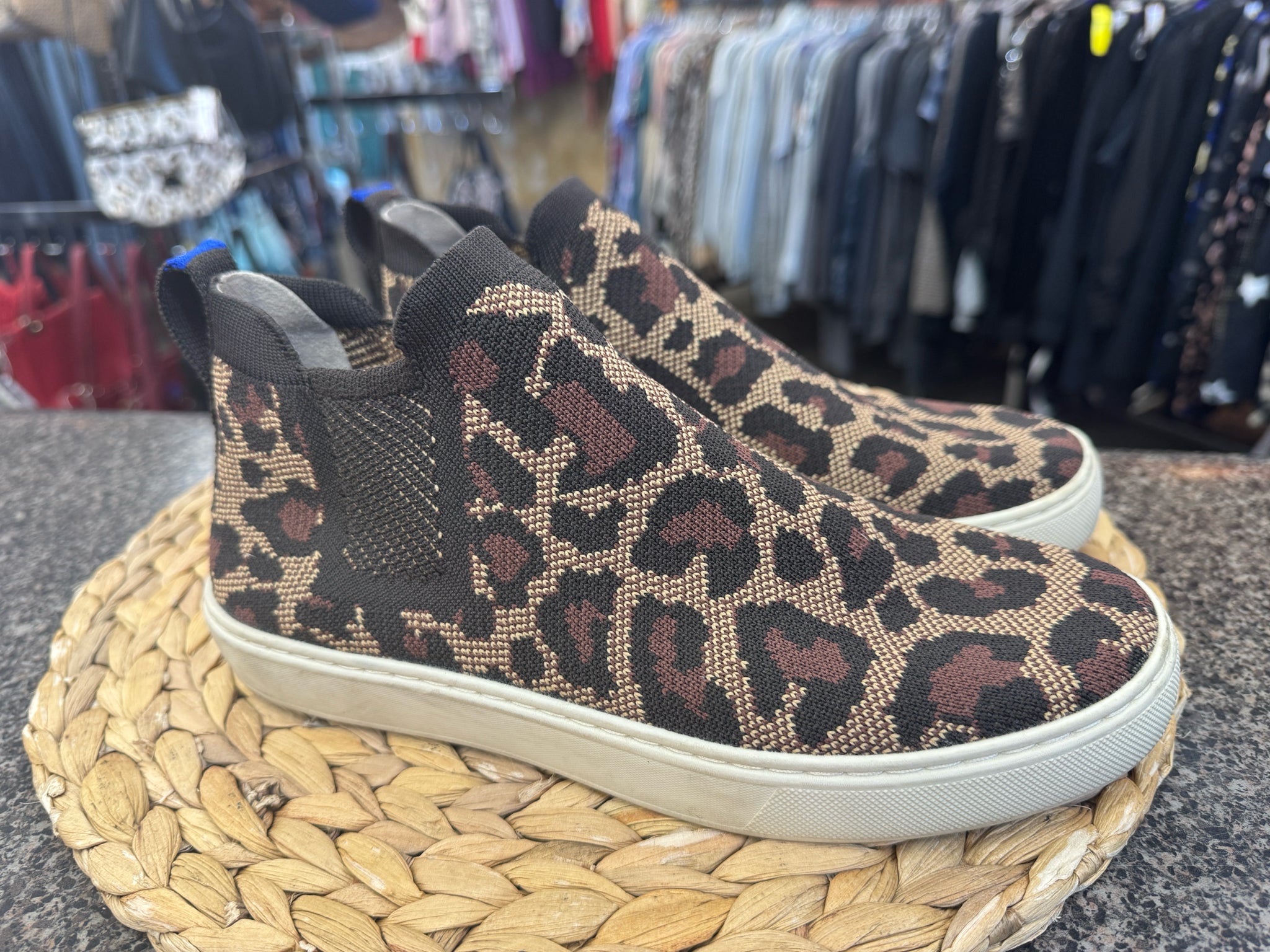 Pre-owned ROTHY'S Leopard Size 8 Bootie