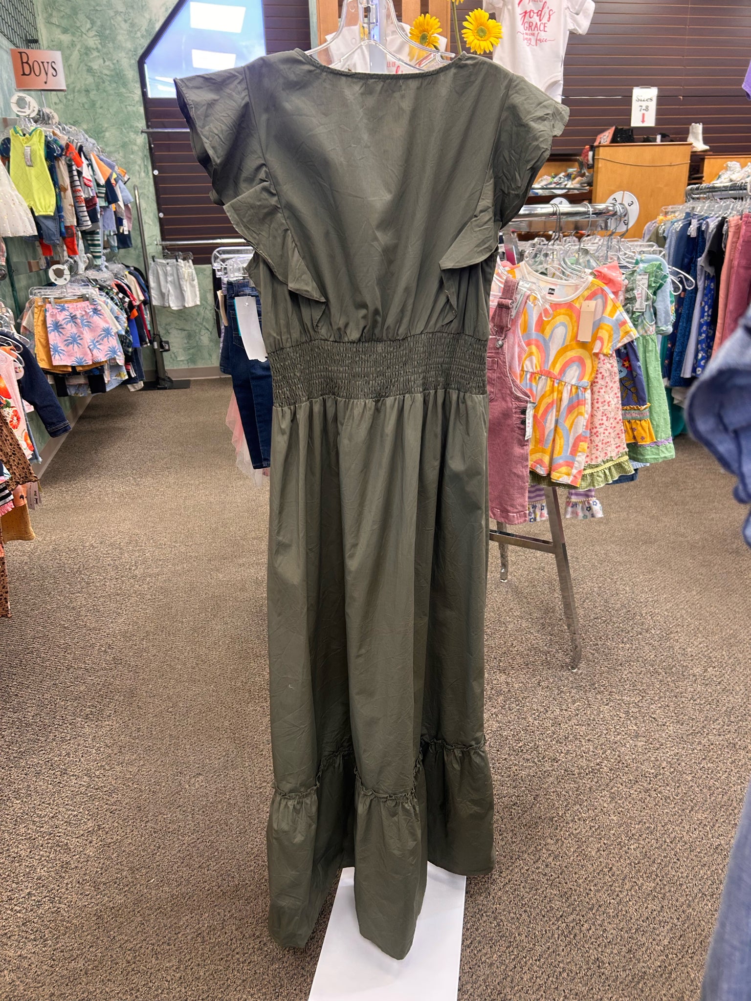 Pre-owned MOLLY BRACKEN Army green Size 8 Short Sleeve Dress