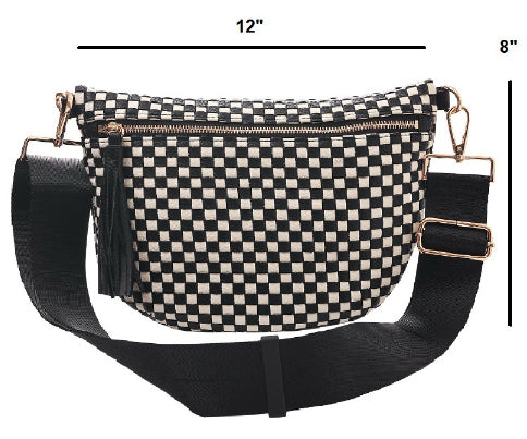 New Zenana Black check M Crossbody Purse