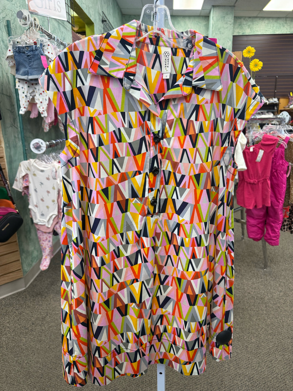 Pre-owned UNCLE FRANK Multi Color Off-white Size 6 Short Sleeve Dress