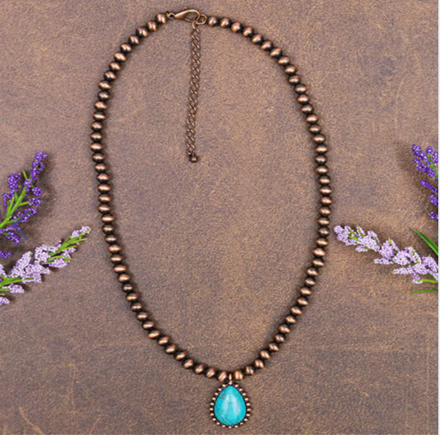 New YF Turquoise Copper Necklace