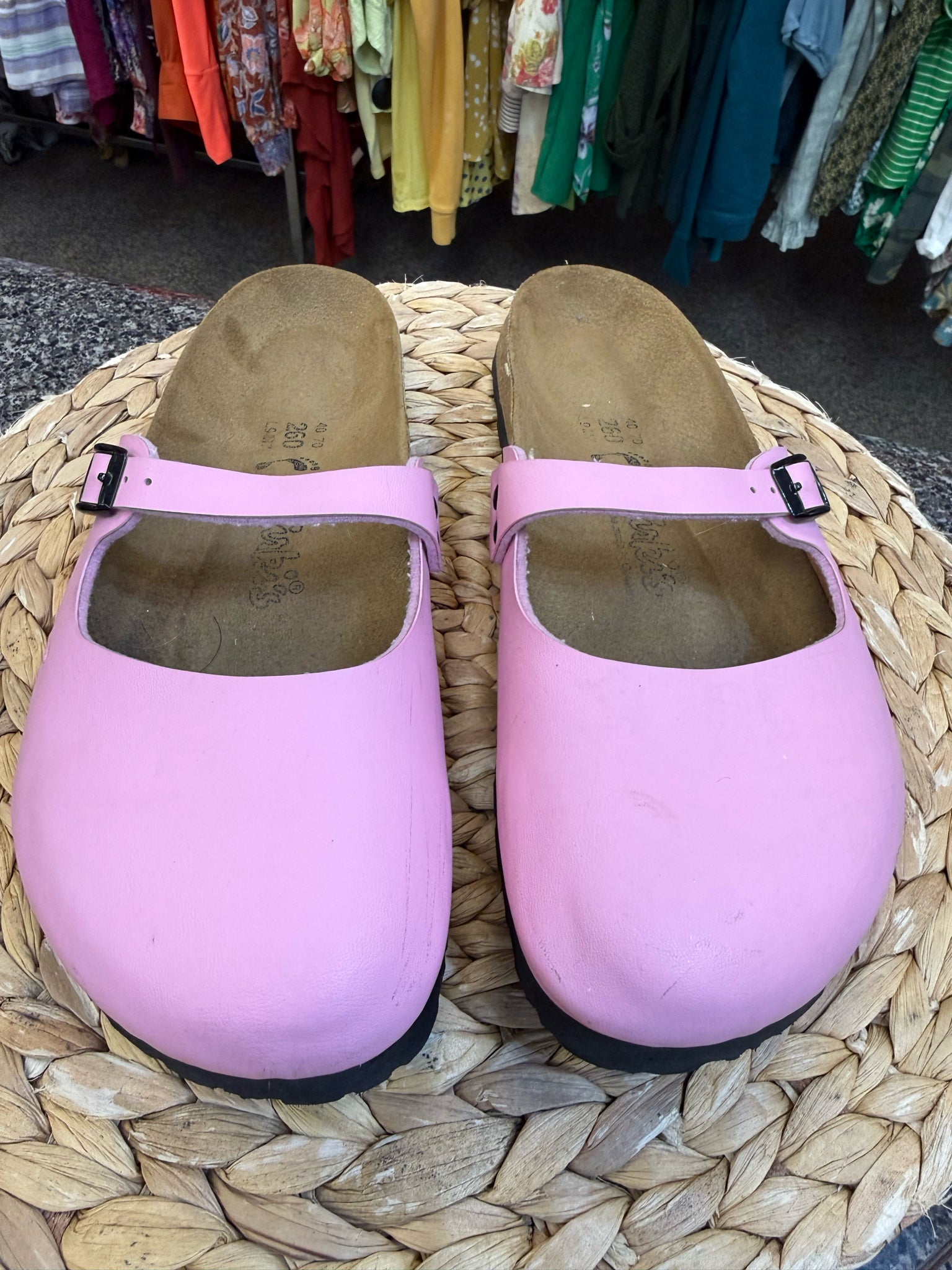 Pre-owned Birki's Pink Brown Inside Size 9.5 Sandal