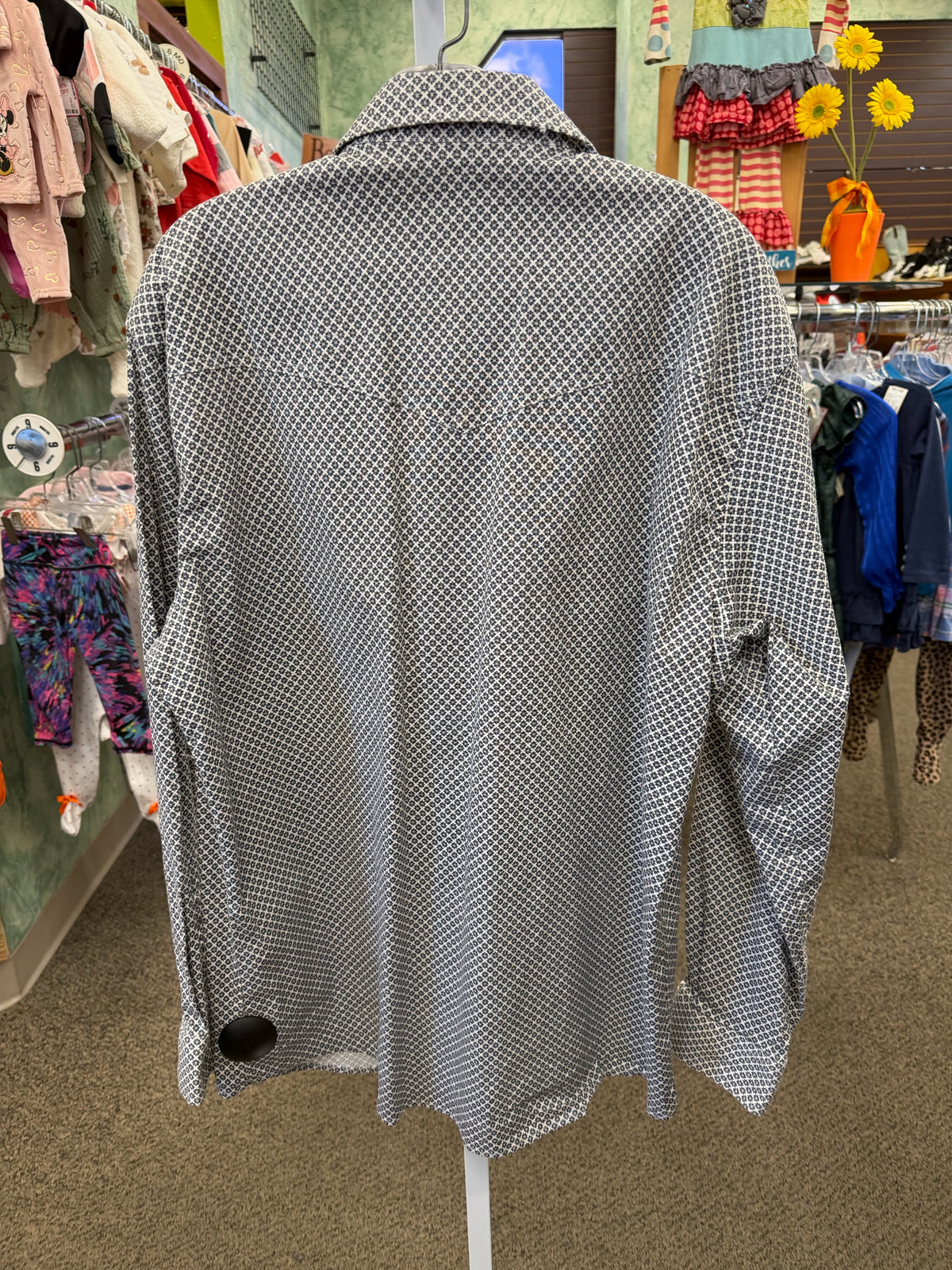 Pre-owned RAFTER C White Dark Gray Print Men Size XL Long Sleeve MENS Shirts
