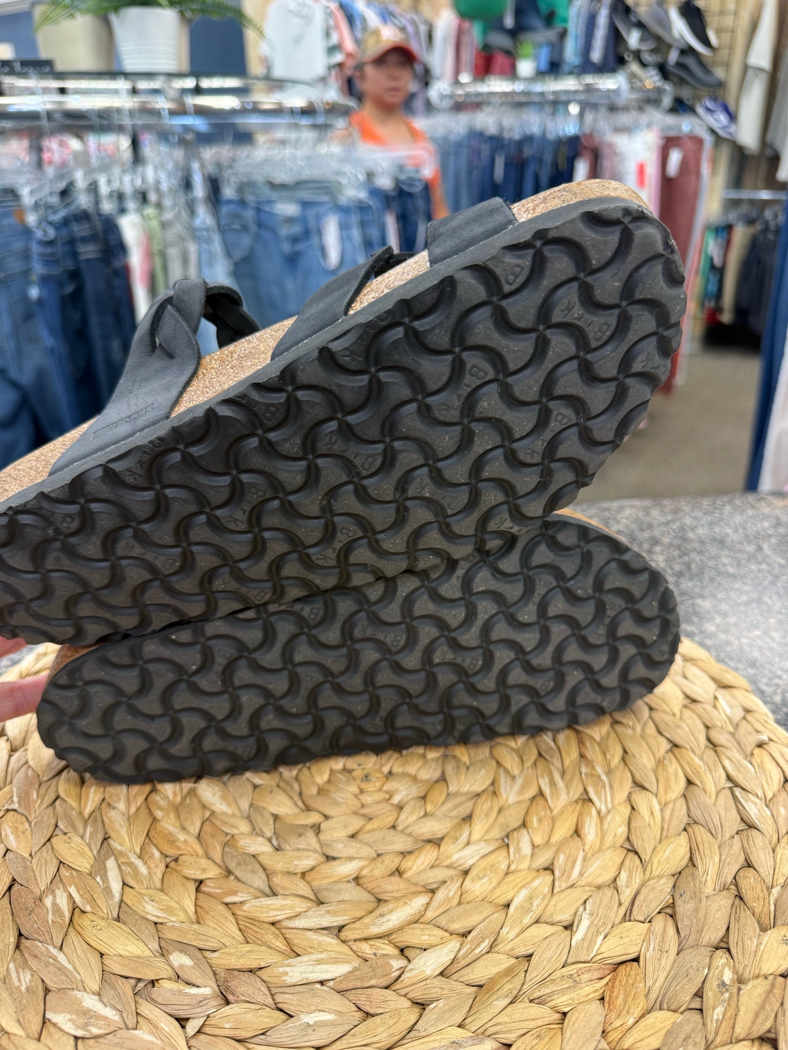 Pre-owned BIRKENSTOCK Black Brown Size 9 Designer Sandal
