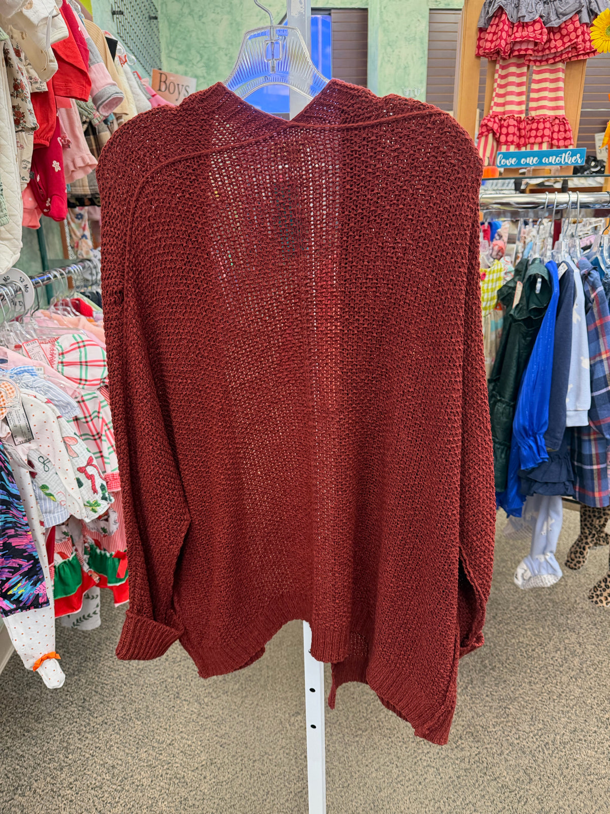 New with Tag EE:SOME Wine Size L Cardigan