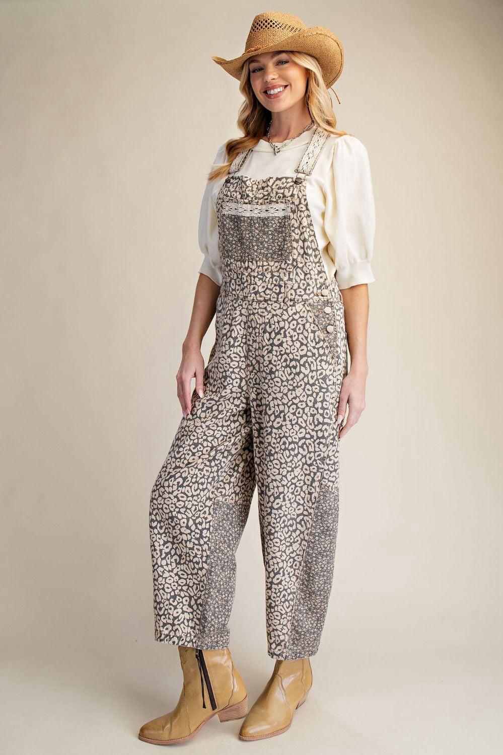 New EASEL Leopard # SIZE Small Overalls