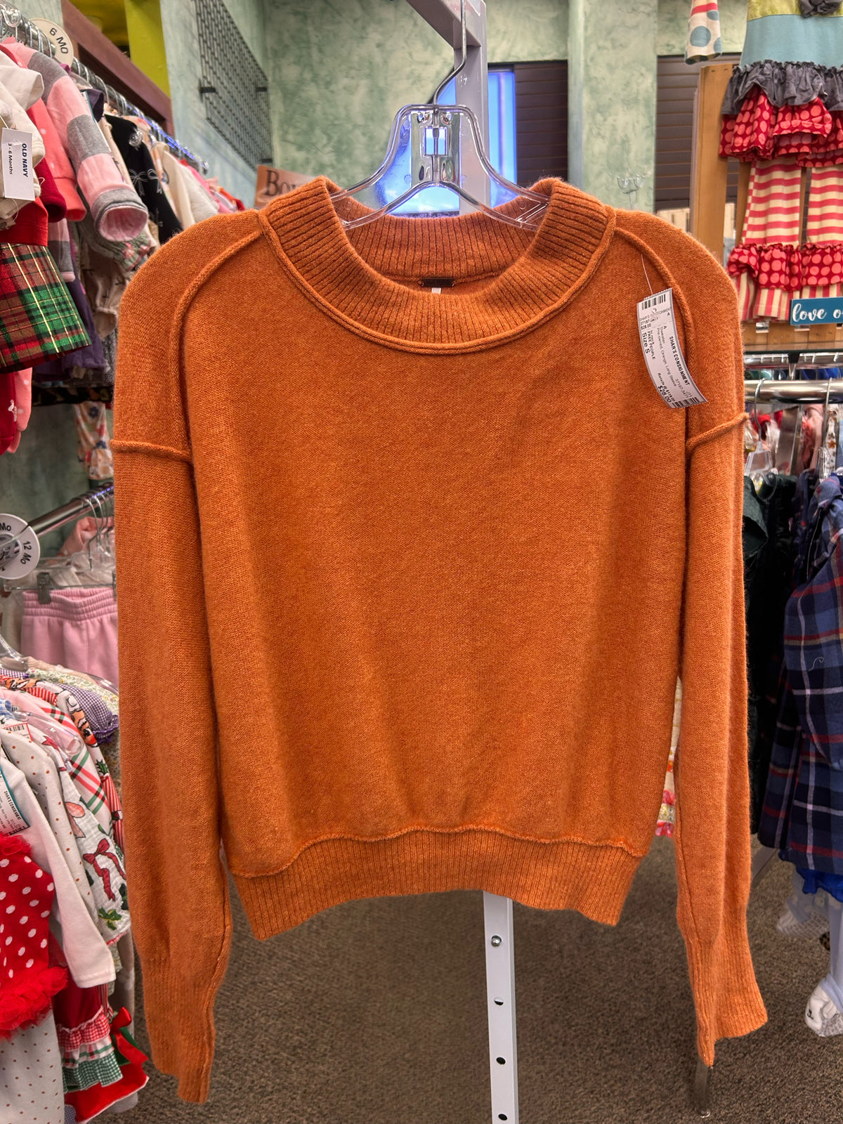 Pre-owned FREE PEOPLE Orange Size S Long Sleeve Sweater
