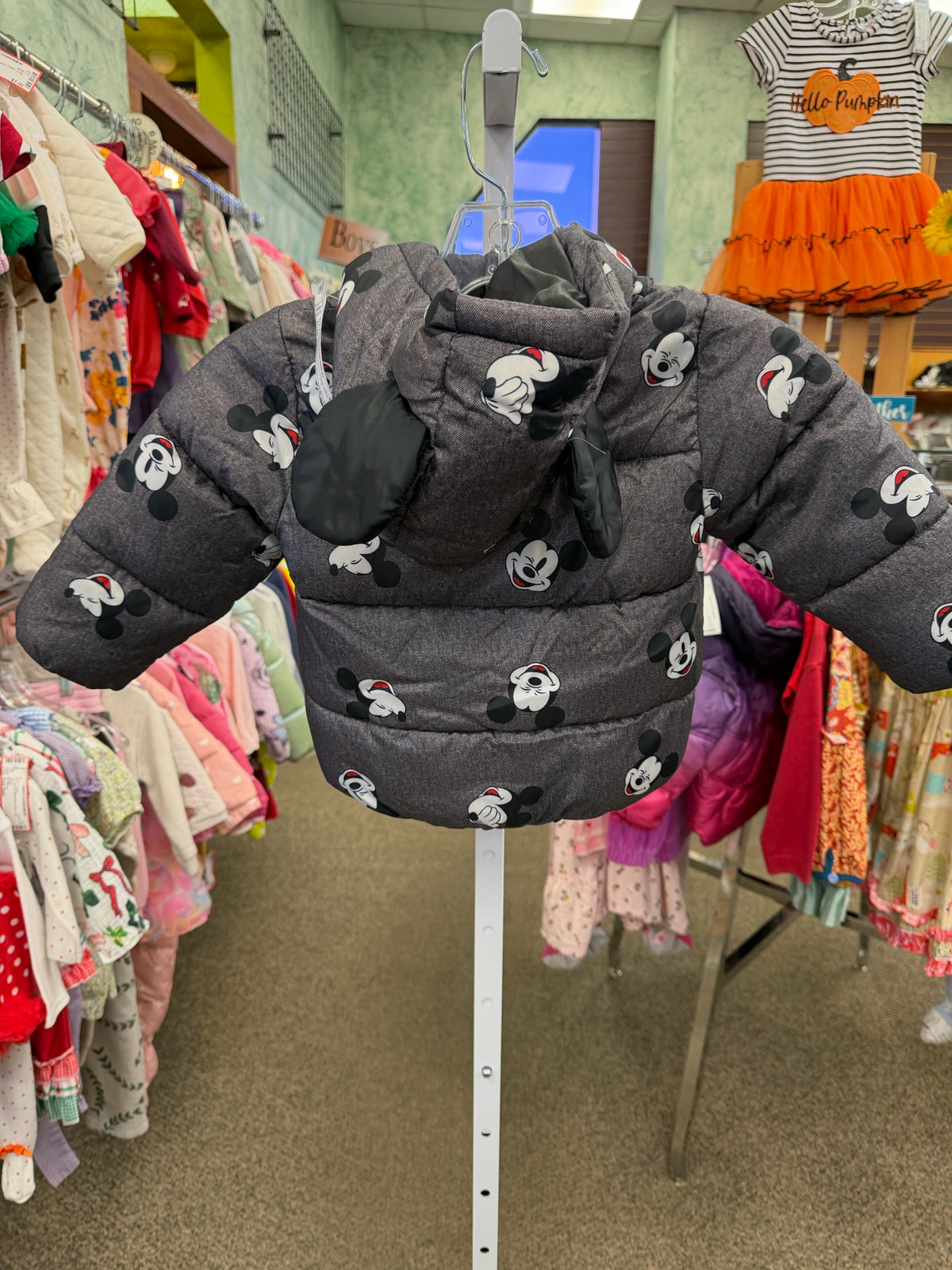 Pre-owned H & M Dark gray White C-SIZE 12/18mo Long Sleeve Boys Coat
