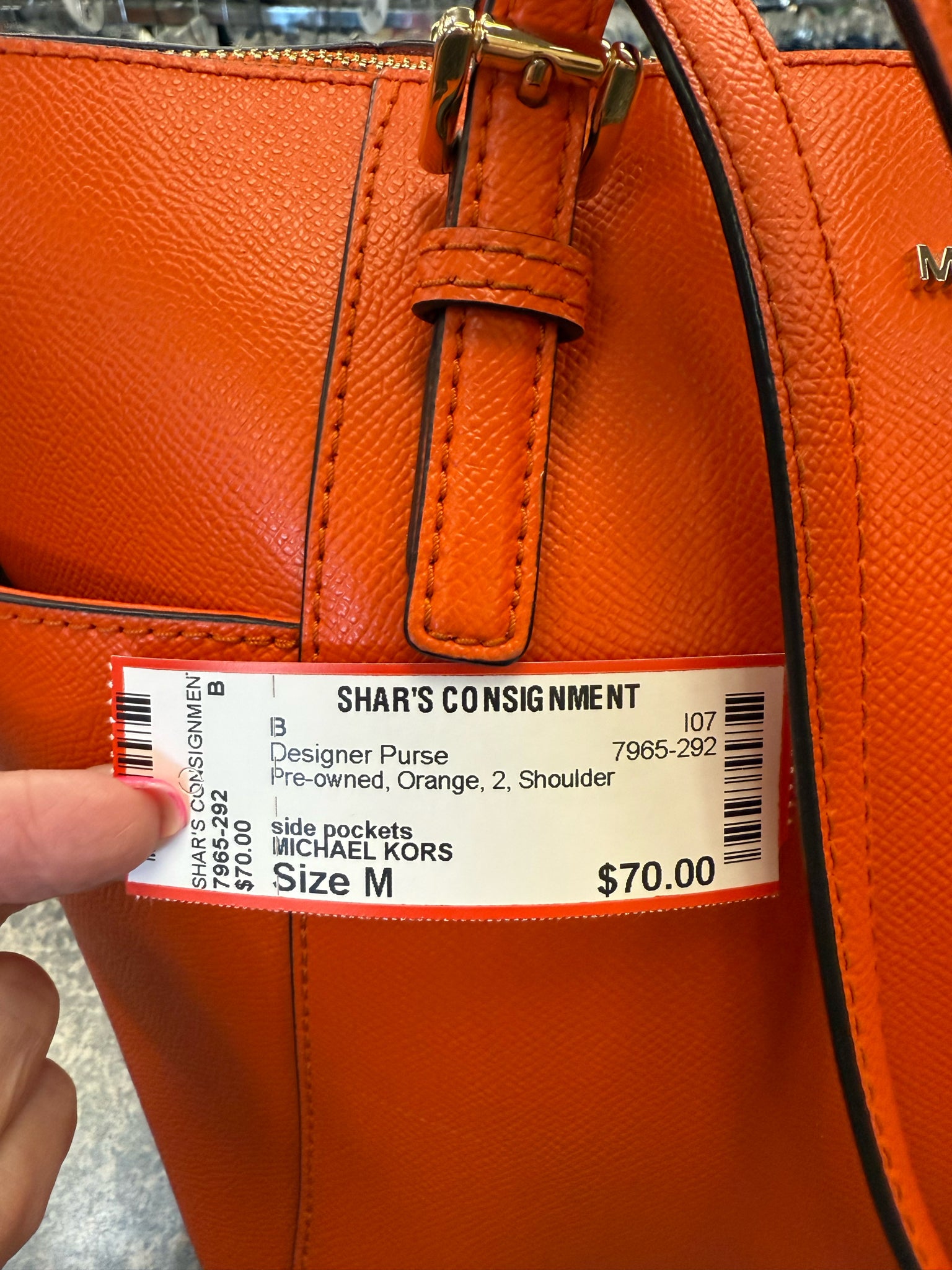 Pre-owned MICHAEL KORS Orange Shoulder Designer Purse