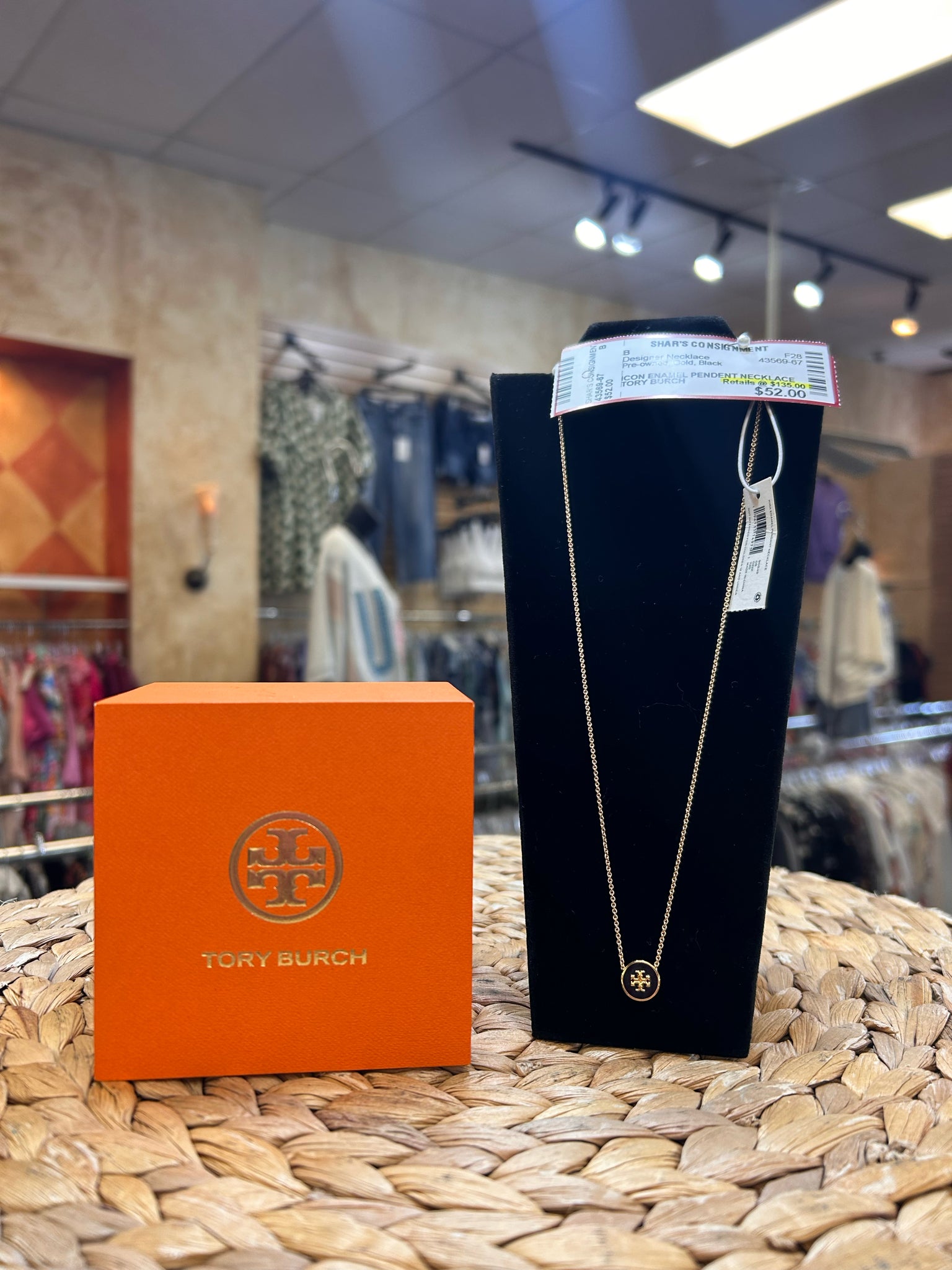 Pre-owned TORY BURCH Gold Black Designer Necklace