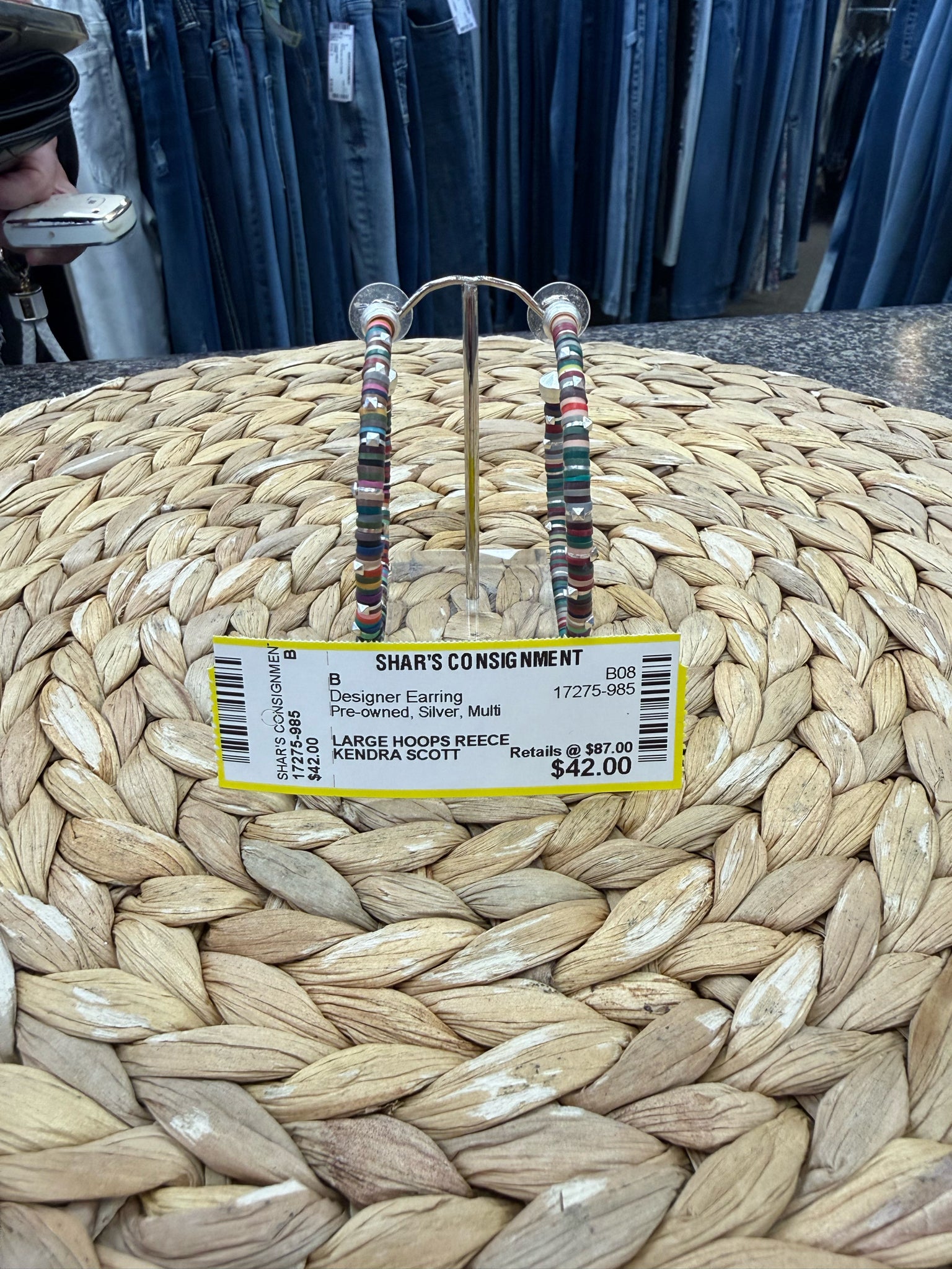 Pre-owned KENDRA SCOTT Silver Multi Designer Earring