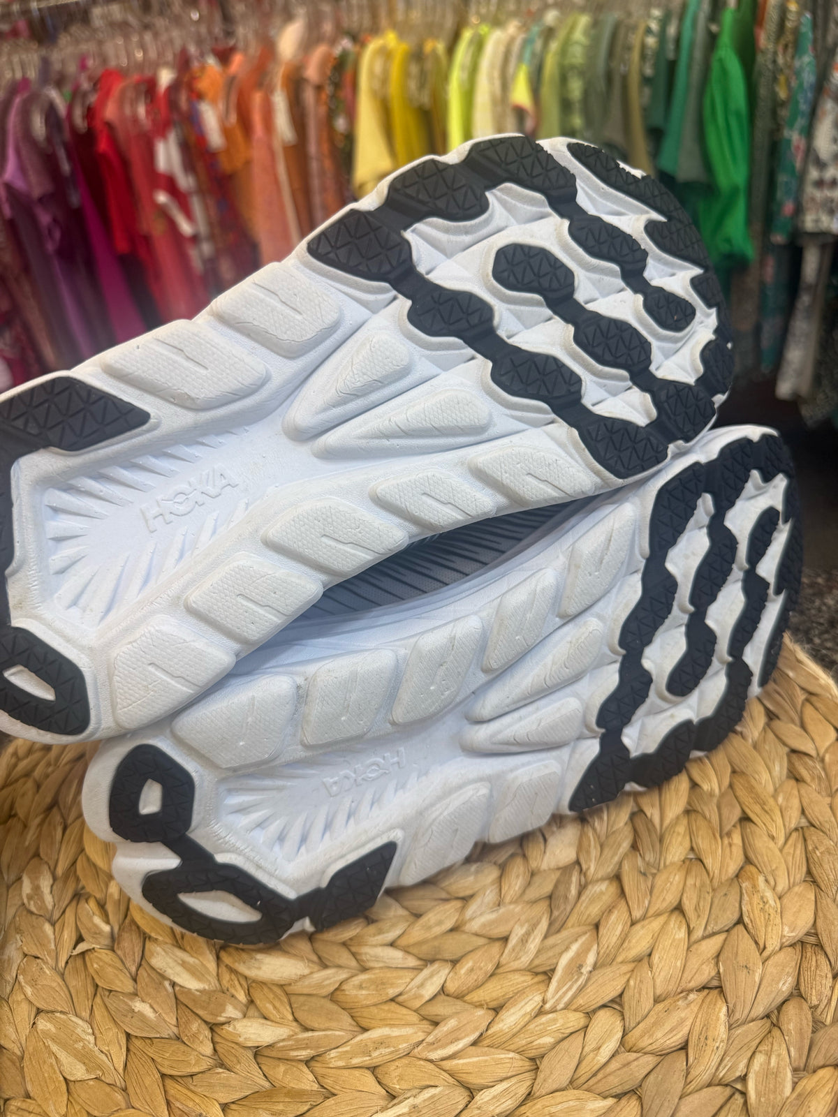 Pre-owned HOKA Black White Trim Size 10 Designer Sneaker