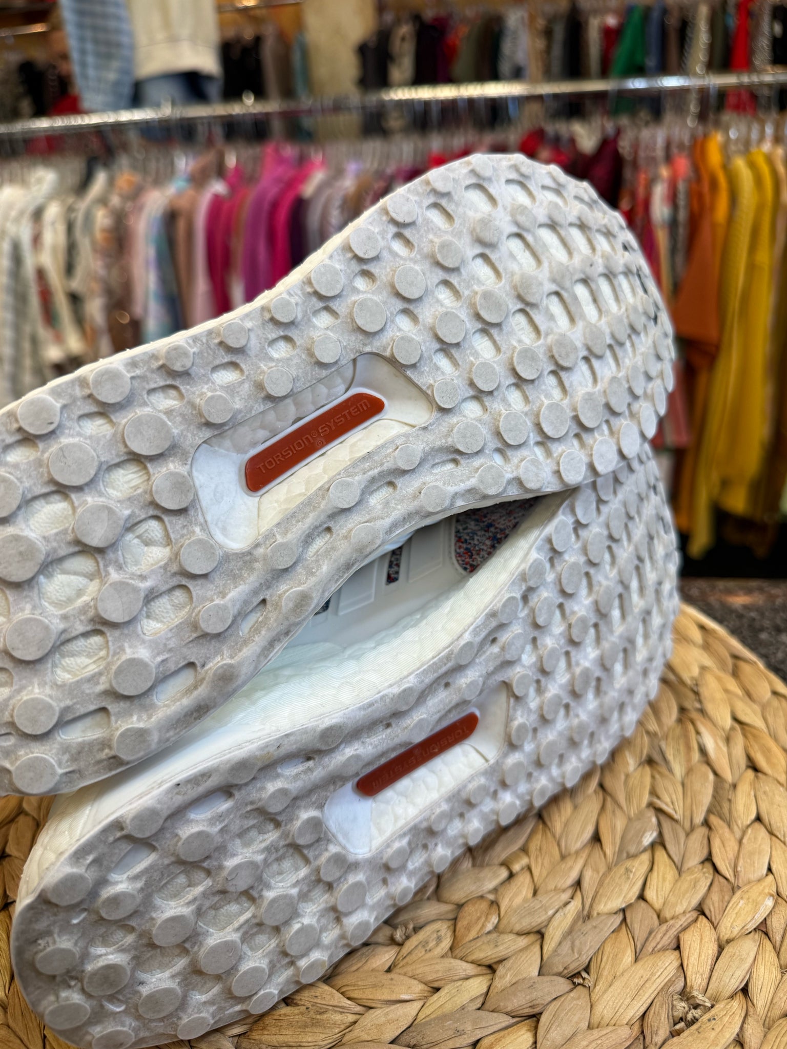 Pre-owned ADIDAS White Multi Blend Size 8.5 Designer Sneaker