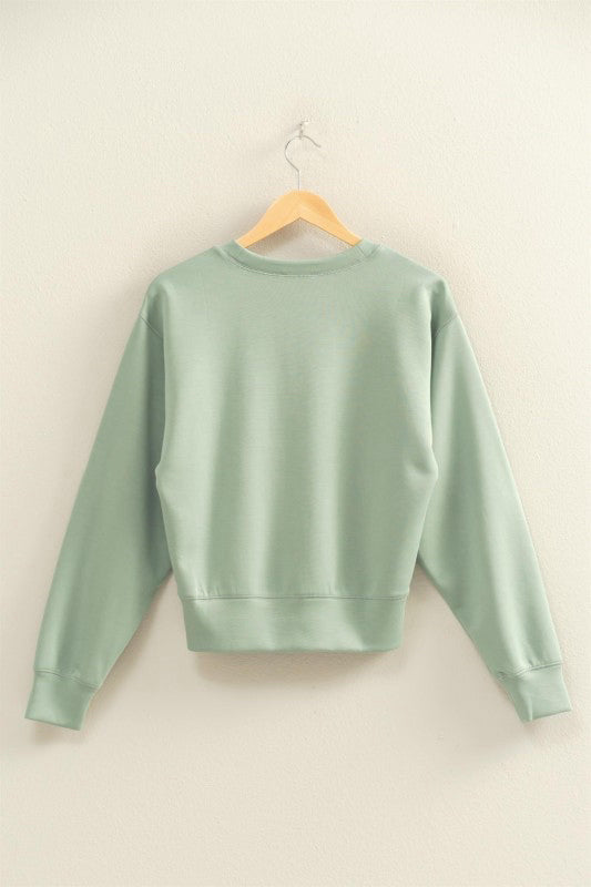 New DOUBLE ZERO SAGE GREEN Size S Long Sleeve Sweatshirt