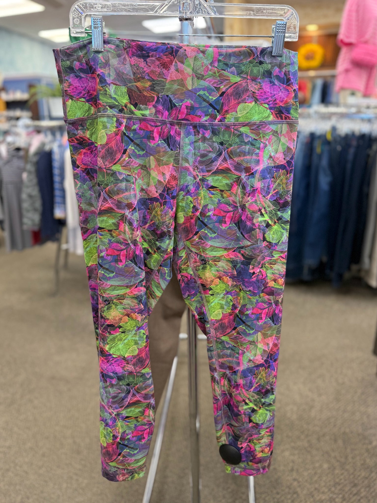 Pre-owned Lululemon Purple Neon Pink # SIZE 12 Legging