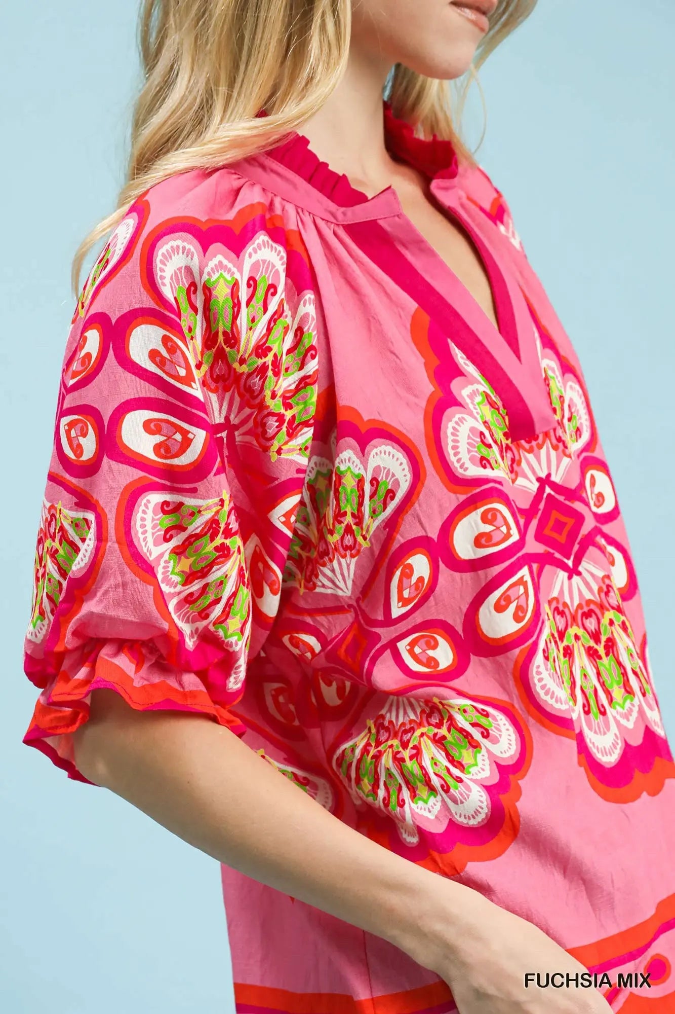 New UMGEE Pink Size: S Short Sleeve Blouse