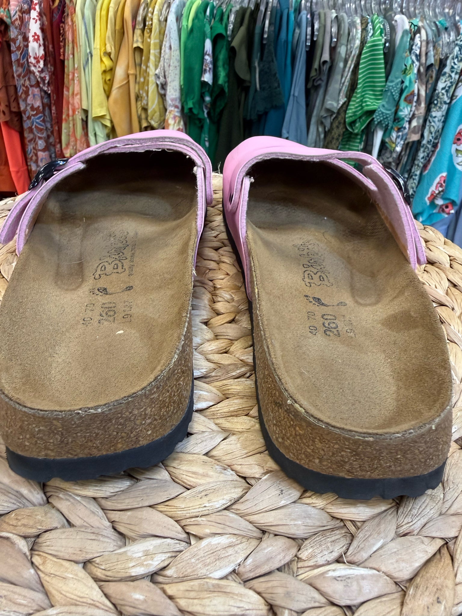 Pre-owned Birki's Pink Brown Inside Size 9.5 Sandal