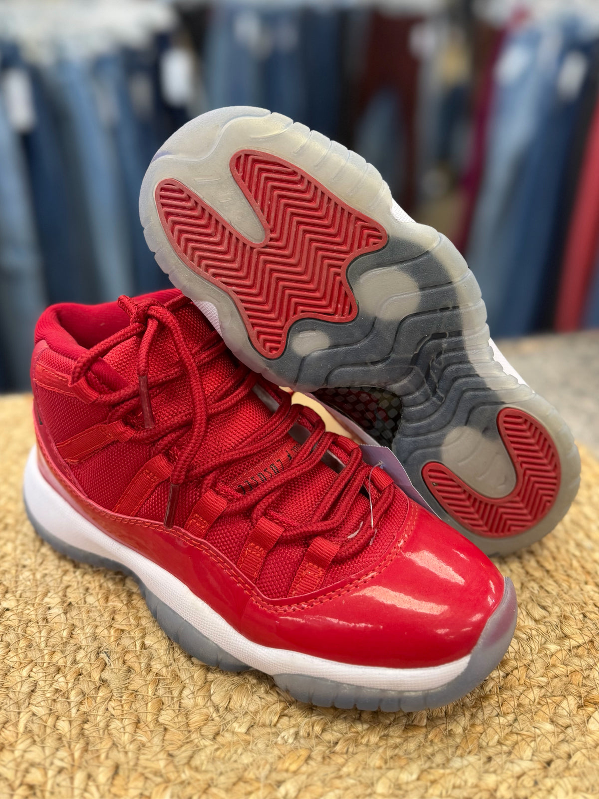 Pre-owned Nike Air Jordan Red White Trim Size 7 Designer Sneaker