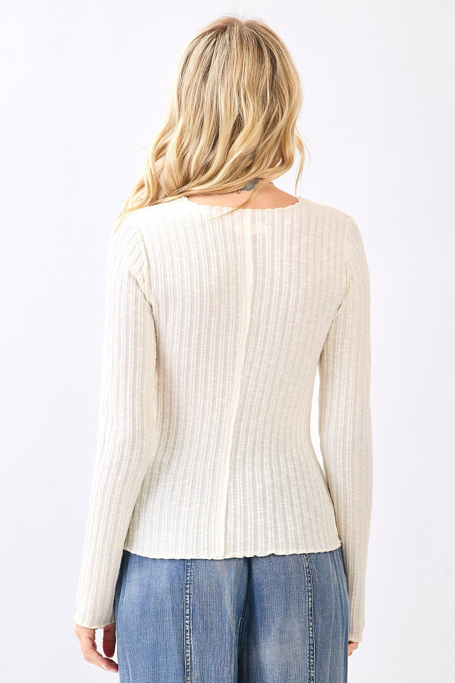 New MITTOSHOP Cream Size S Long Sleeve Blouse