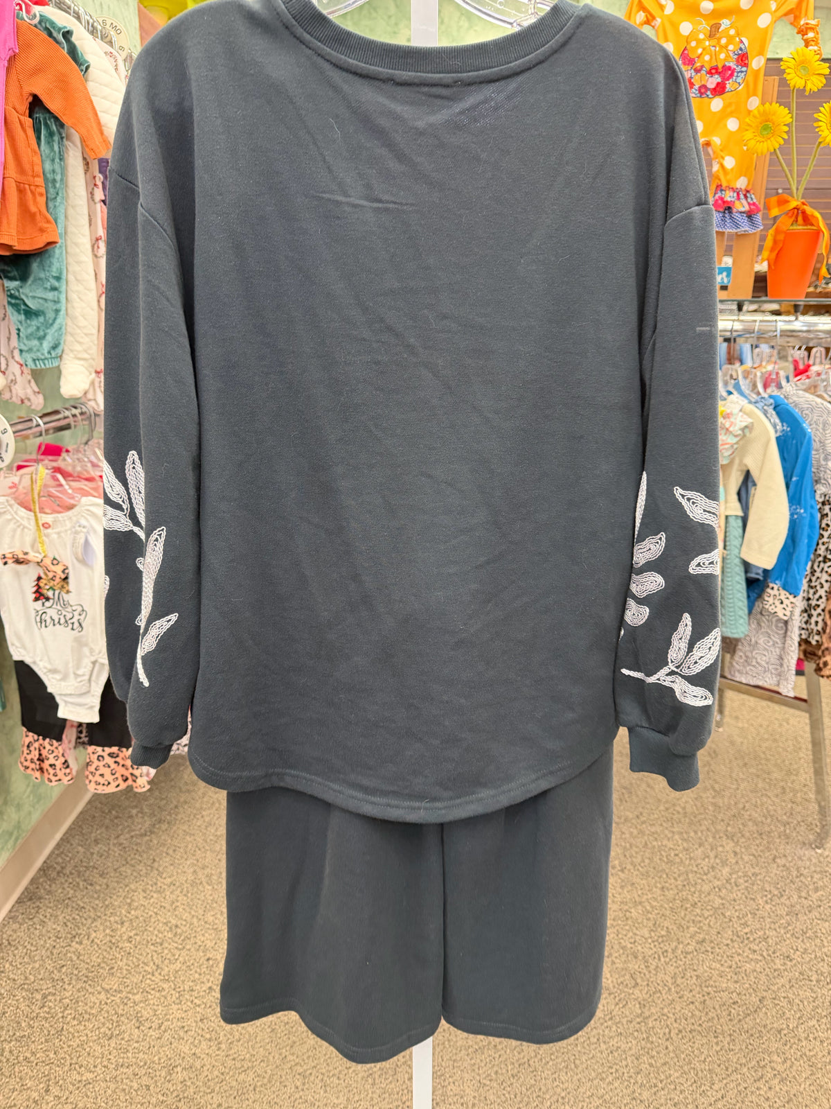 Pre-owned Spanx Navy Tan Dr Size 10 Long Sleeve PantSet