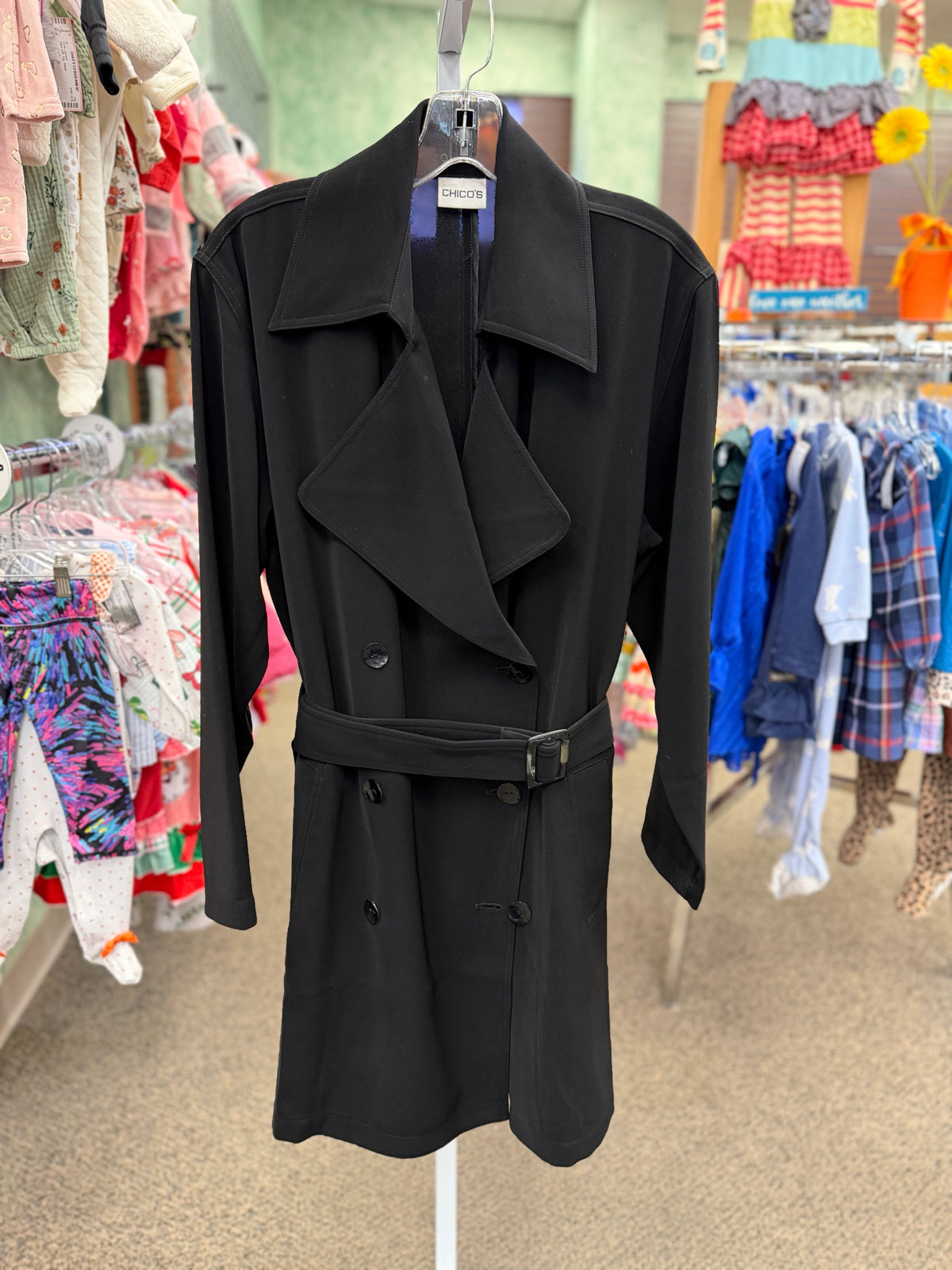 Pre-owned Chico's Black Size S Long Sleeve Coat