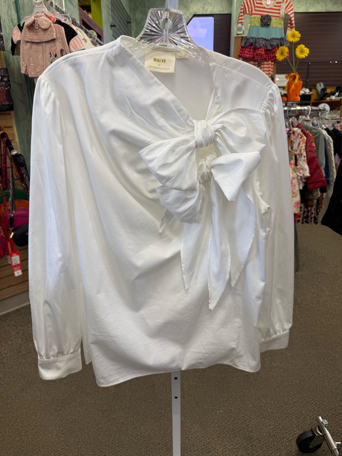 Pre-owned MAEVE*ANTHROPOLOGY White Size: L Long Sleeve Blouse