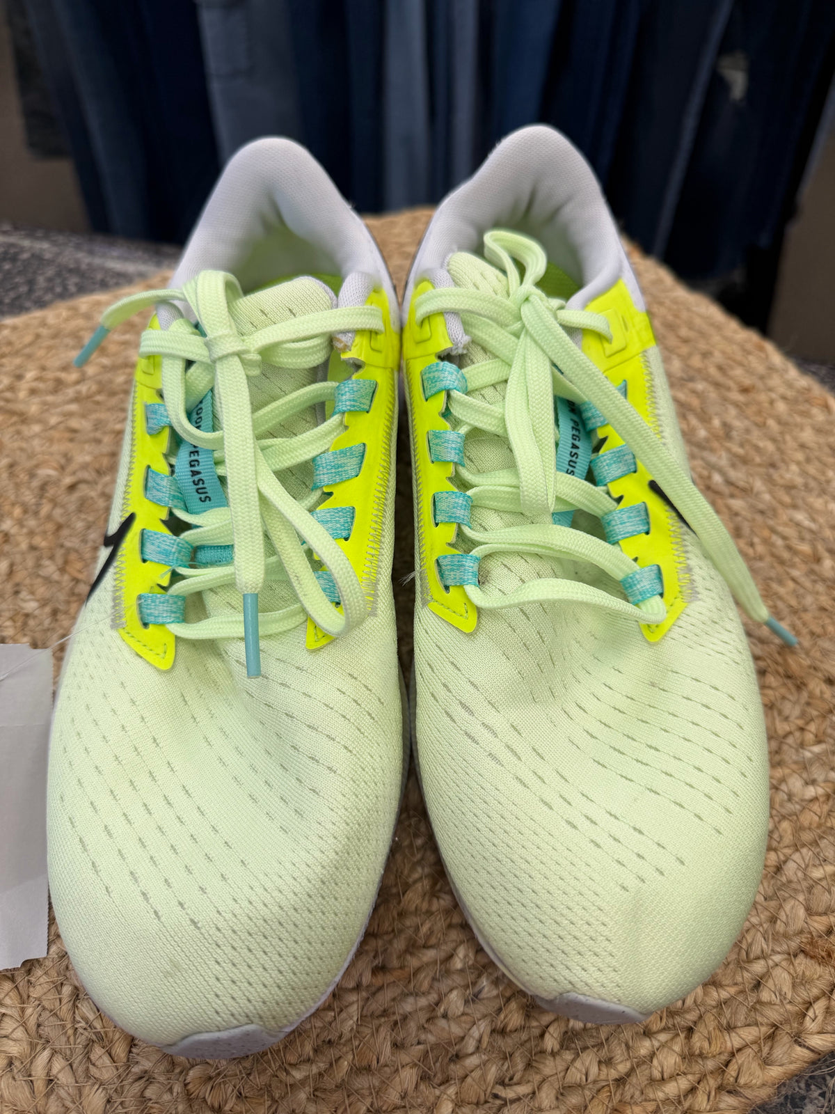 Pre-owned NIKE LIME PLAID Neon Yellow Size 7 Sneaker