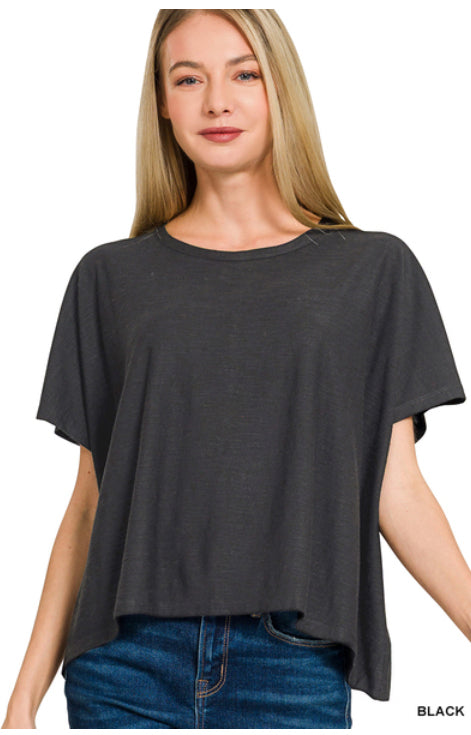 New Zenana Black Size S Short Sleeve Blouse