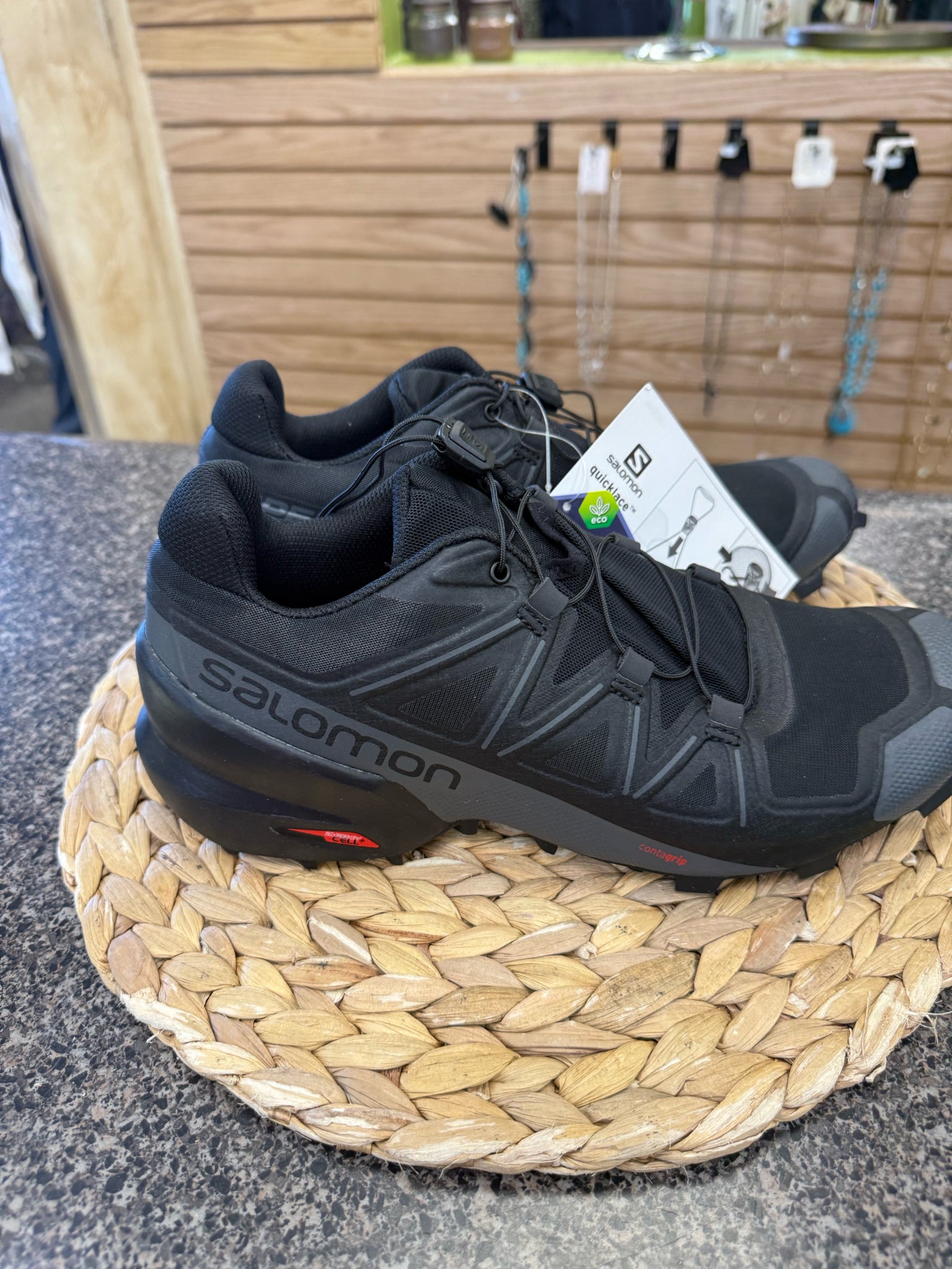 New with Tag SALOMON Black Gray Trim Size 9 Designer Sneaker