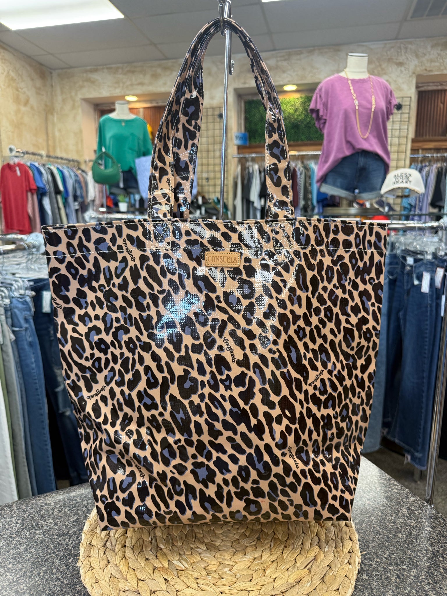Pre-owned CONSUELA Brown Black Animal L Tote Purse