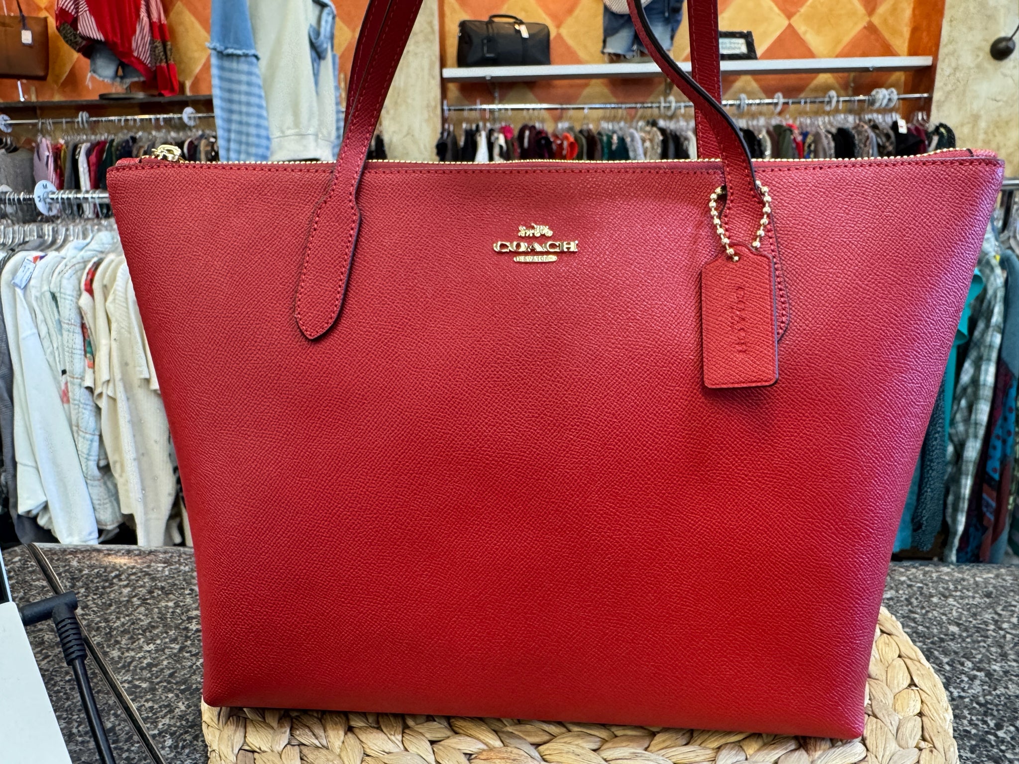 New with Tag COACH Red Tote Designer Purse