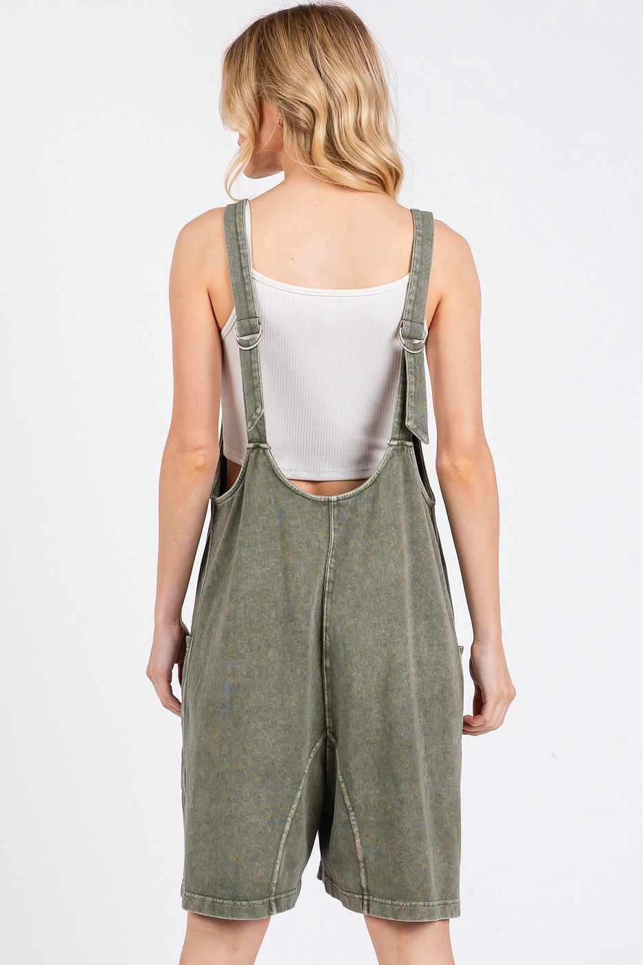 New MITTOSHOP Olive Size Small Sleeveless Shorts Jumper