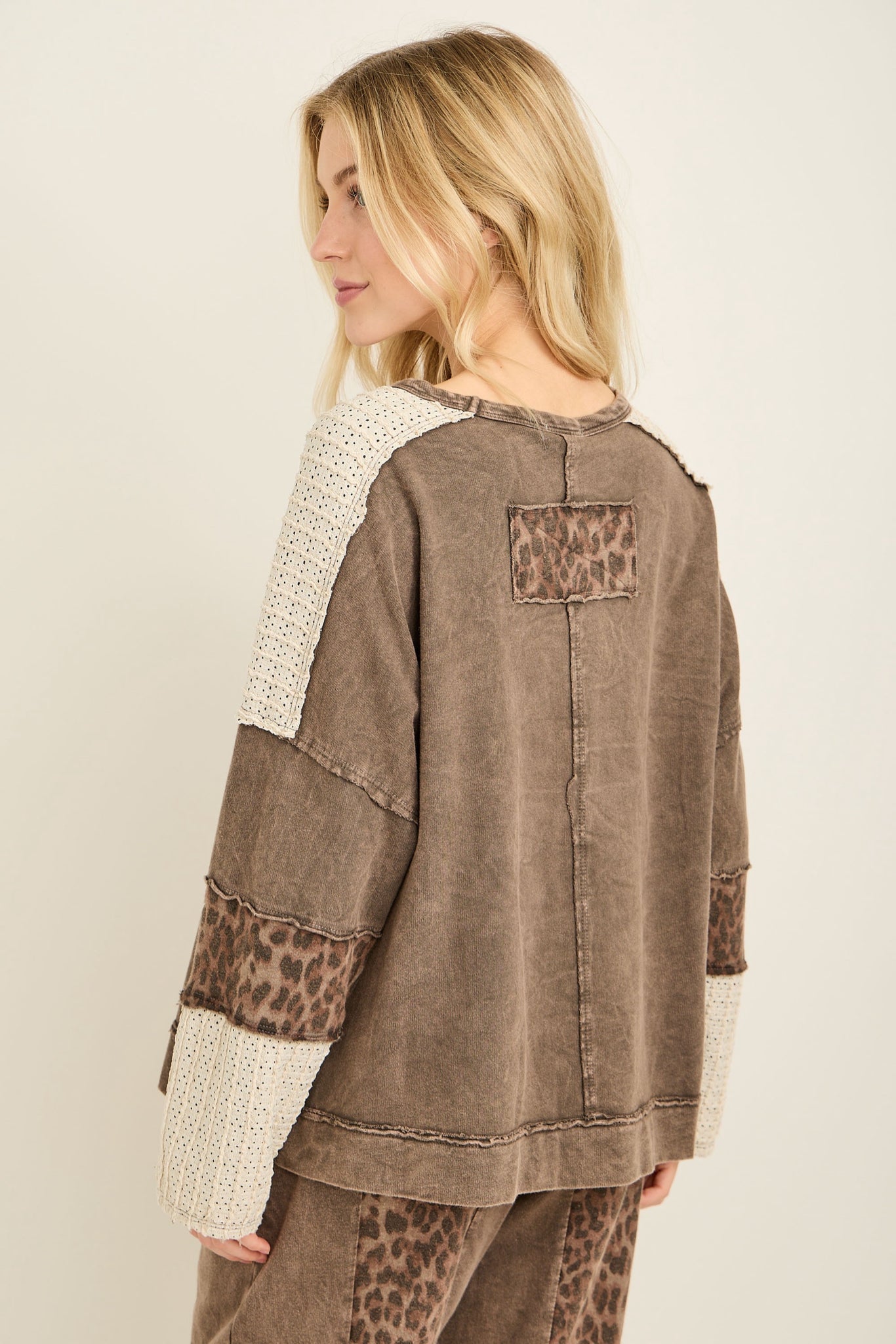 New J.HER Leopard Size S Long Sleeve Blouse