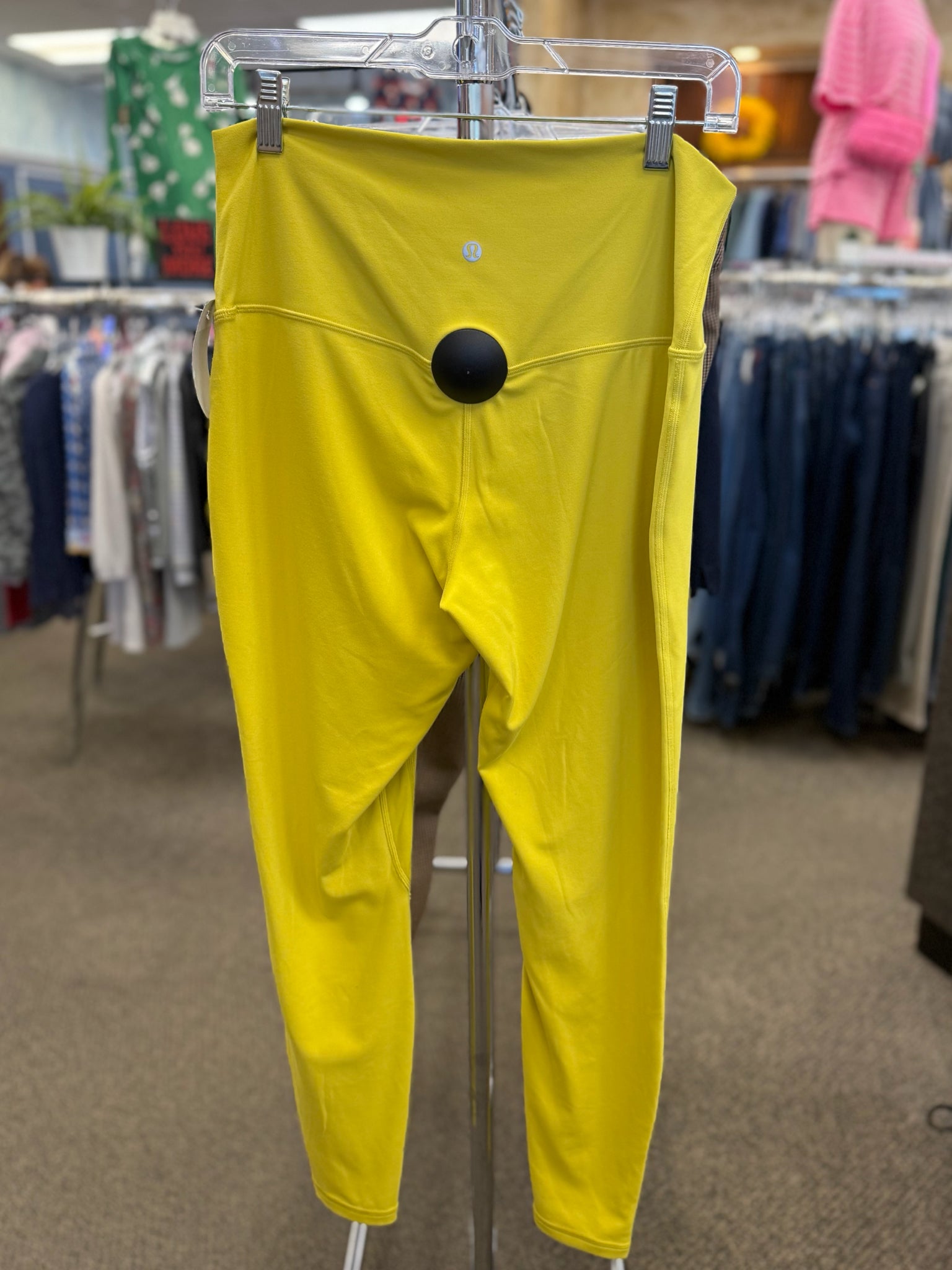 Pre-owned Lululemon Neon yellow # SIZE 12 Legging