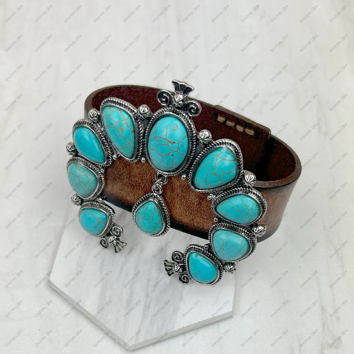 New WESTERN Dark brown Turquoise Bracelet