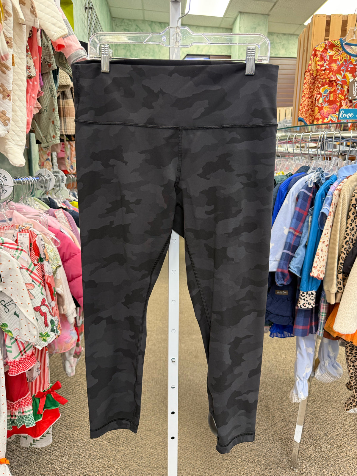 Pre-owned Lululemon Black Dark Gray # SIZE 14 Legging