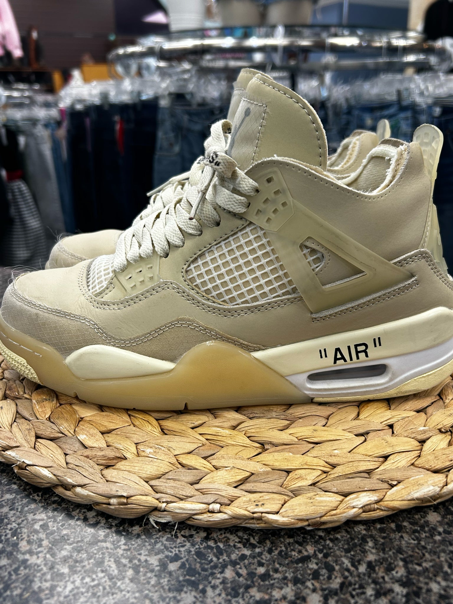 Pre-owned NIKE Cream Off-white Size 7 Designer Sneaker