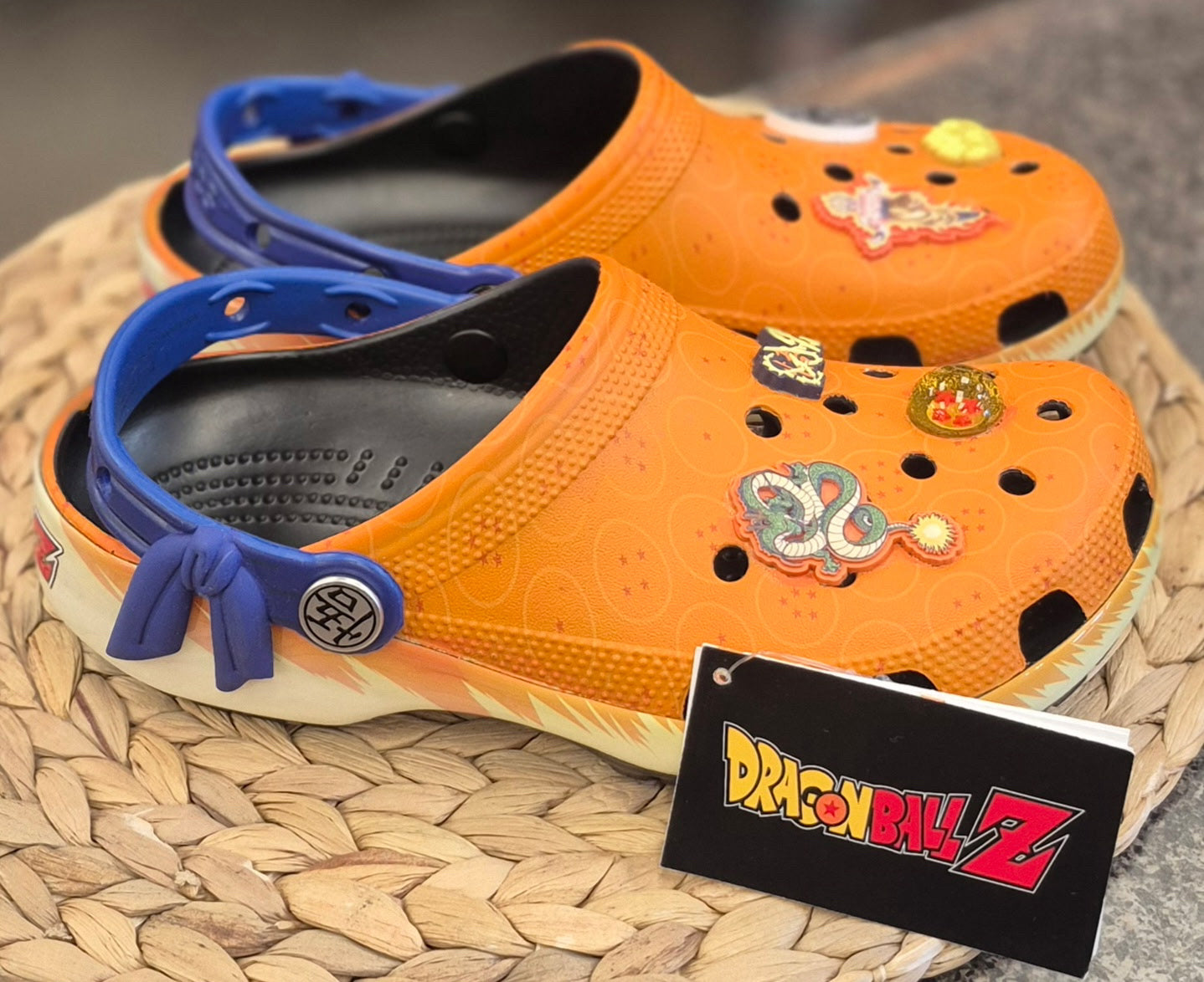 New with Tag CROCS Orange Blue Trim C-SIZE 6 Boys Shoes