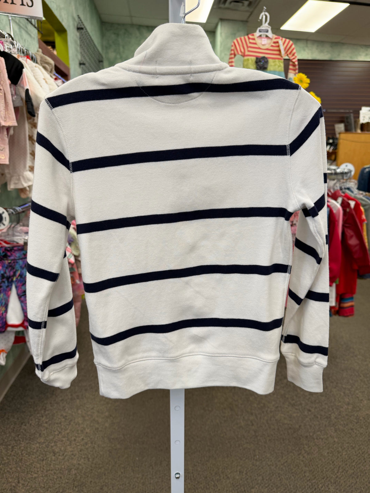 Pre-owned POLO White Navy Stripe C-SIZE 5T Long Sleeve Boys Top