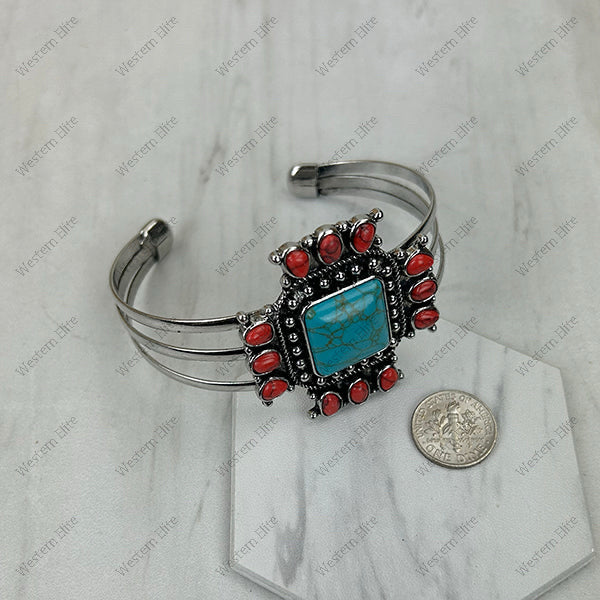 New WESTERN Turquoise Red Bracelet