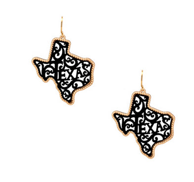 New SS Black Gold Trim Earring