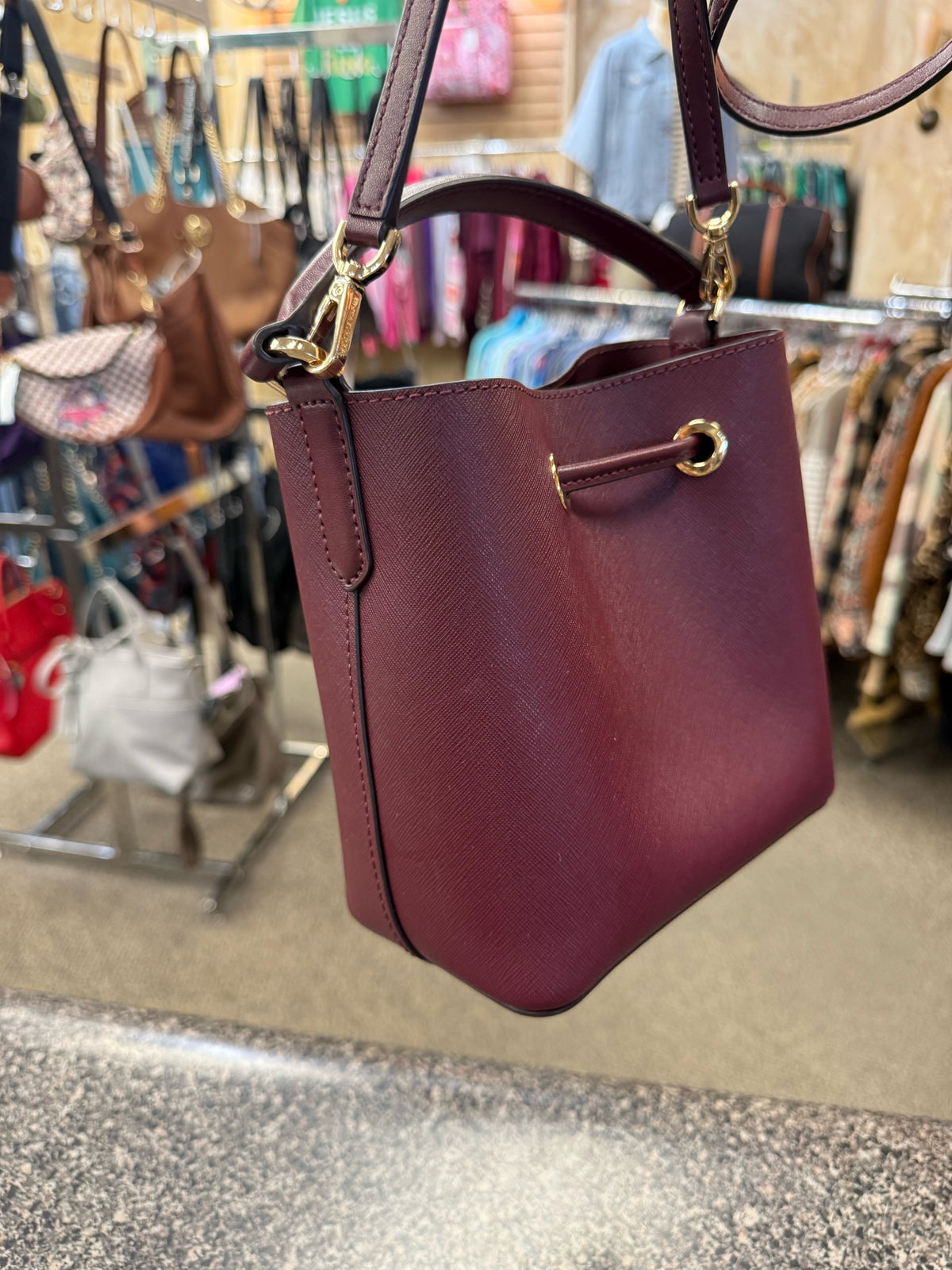 Pre-owned MICHAEL KORS Wine Crossbody Designer Purse